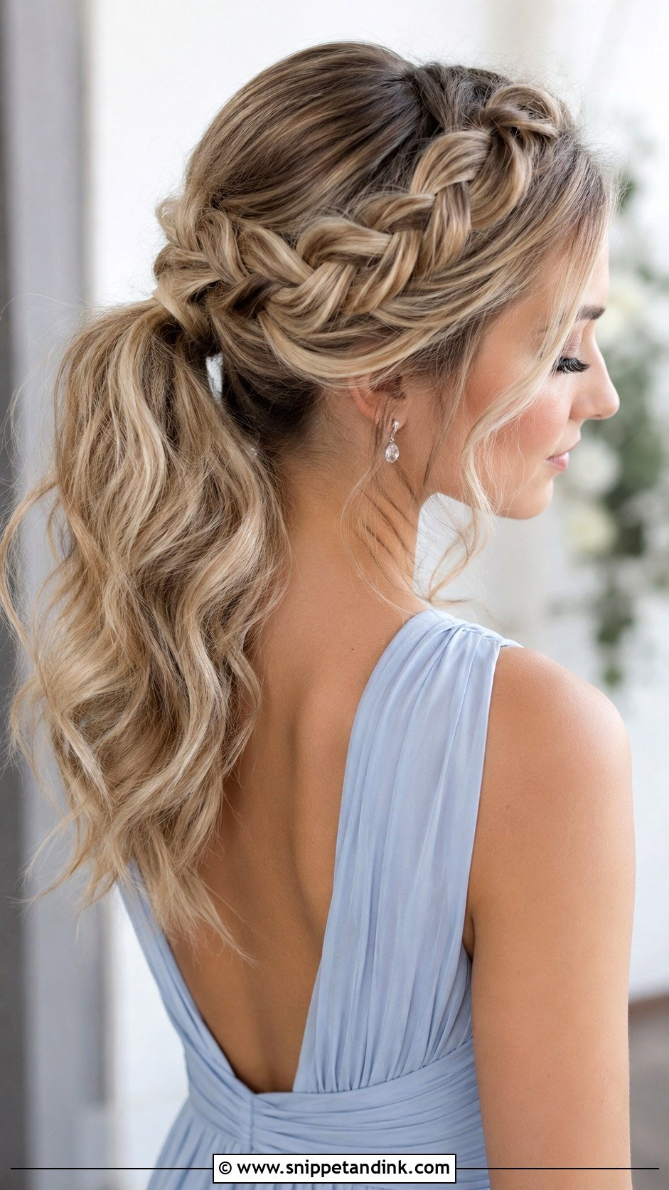 Half Braided Bridesmaid Ponytail - Snippet and Ink - 30 Bridesmaid Hair Ponytail Ideas