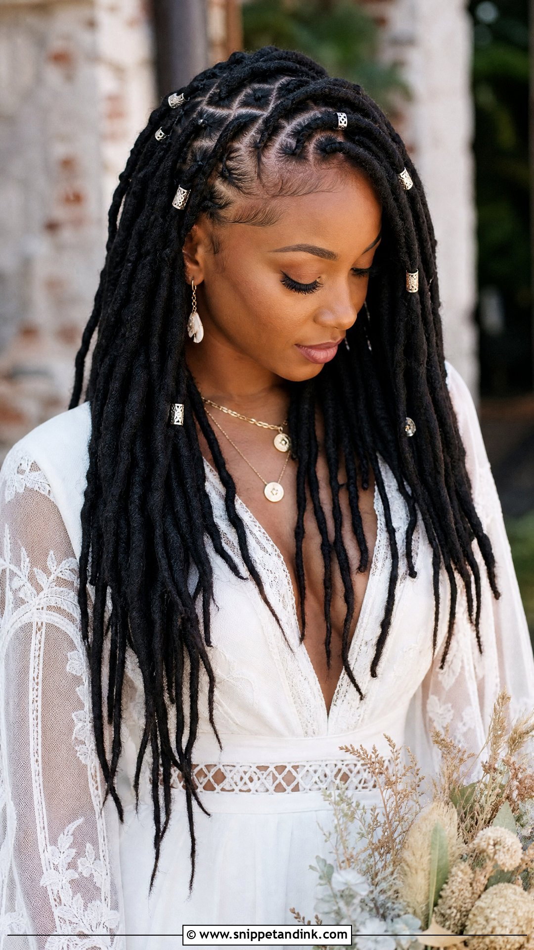 Half Braided Dreadlocks - Snippet and Ink - 25 Bridal Dreadlock Hairstyles