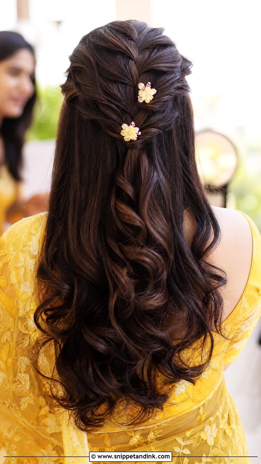 Half Braided Half Open Style - Snippet and Ink - 20 Easy Self Indian Hairstyles for Wedding