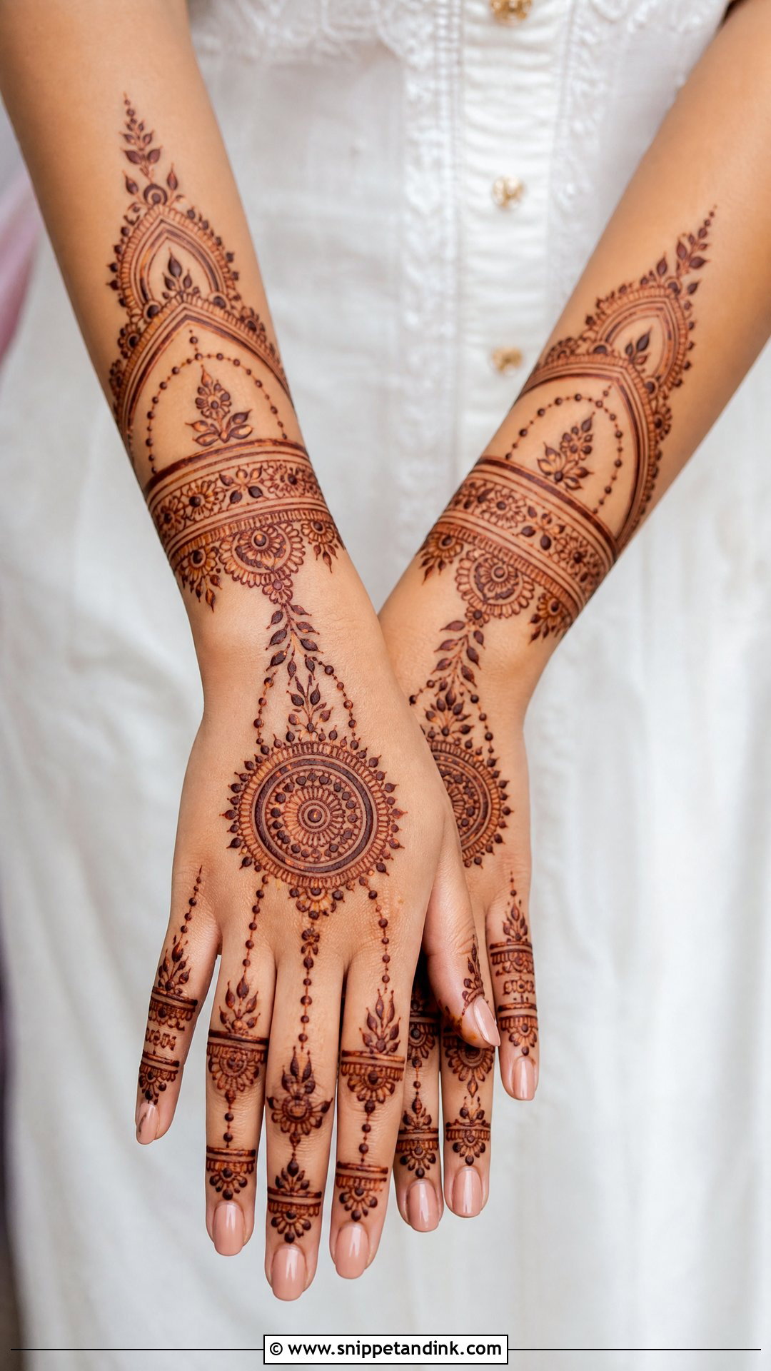 Half Bridal Mehndi Design Back Hand Jewelry - Snippet and Ink - 25 Half Bridal Mehndi Designs