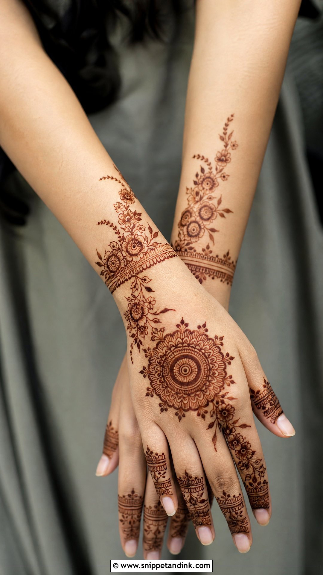 Half Bridal Mehndi Design For Roka - Snippet and Ink - 25 Half Bridal Mehndi Designs