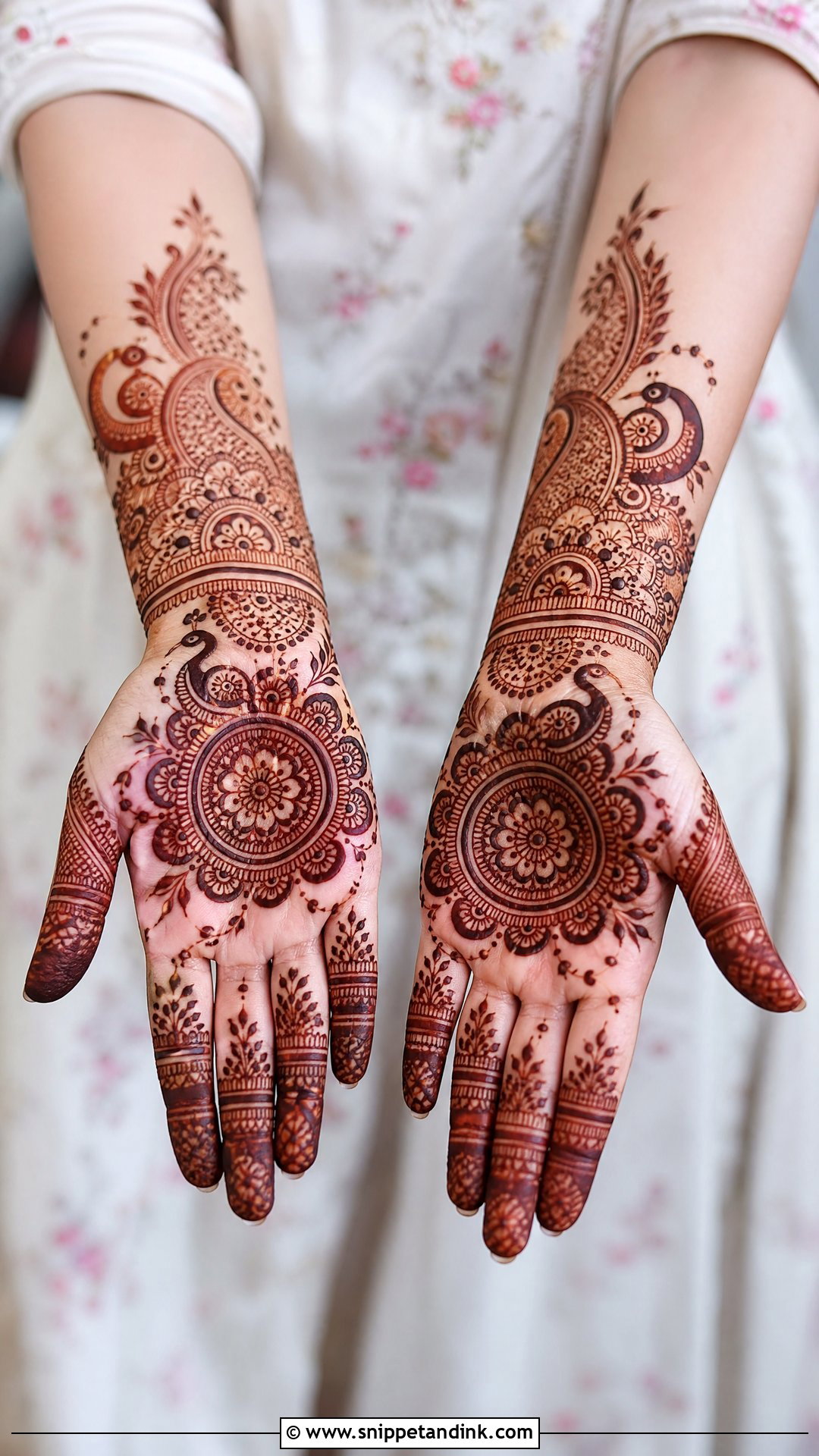 Half Bridal Mehndi Design Palm - Snippet and Ink - 25 Half Bridal Mehndi Designs