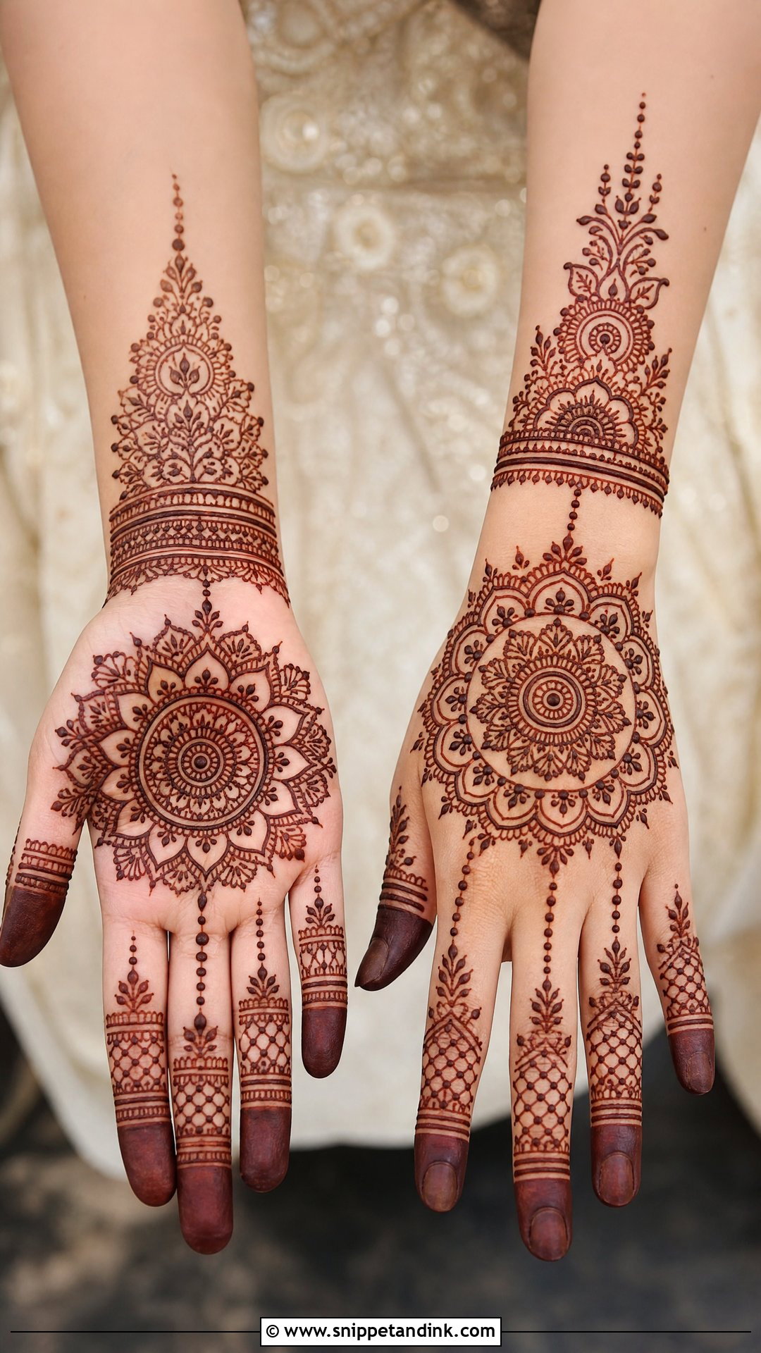Half Bridal Mehndi Design With Mandala - Snippet and Ink - 25 Half Bridal Mehndi Designs