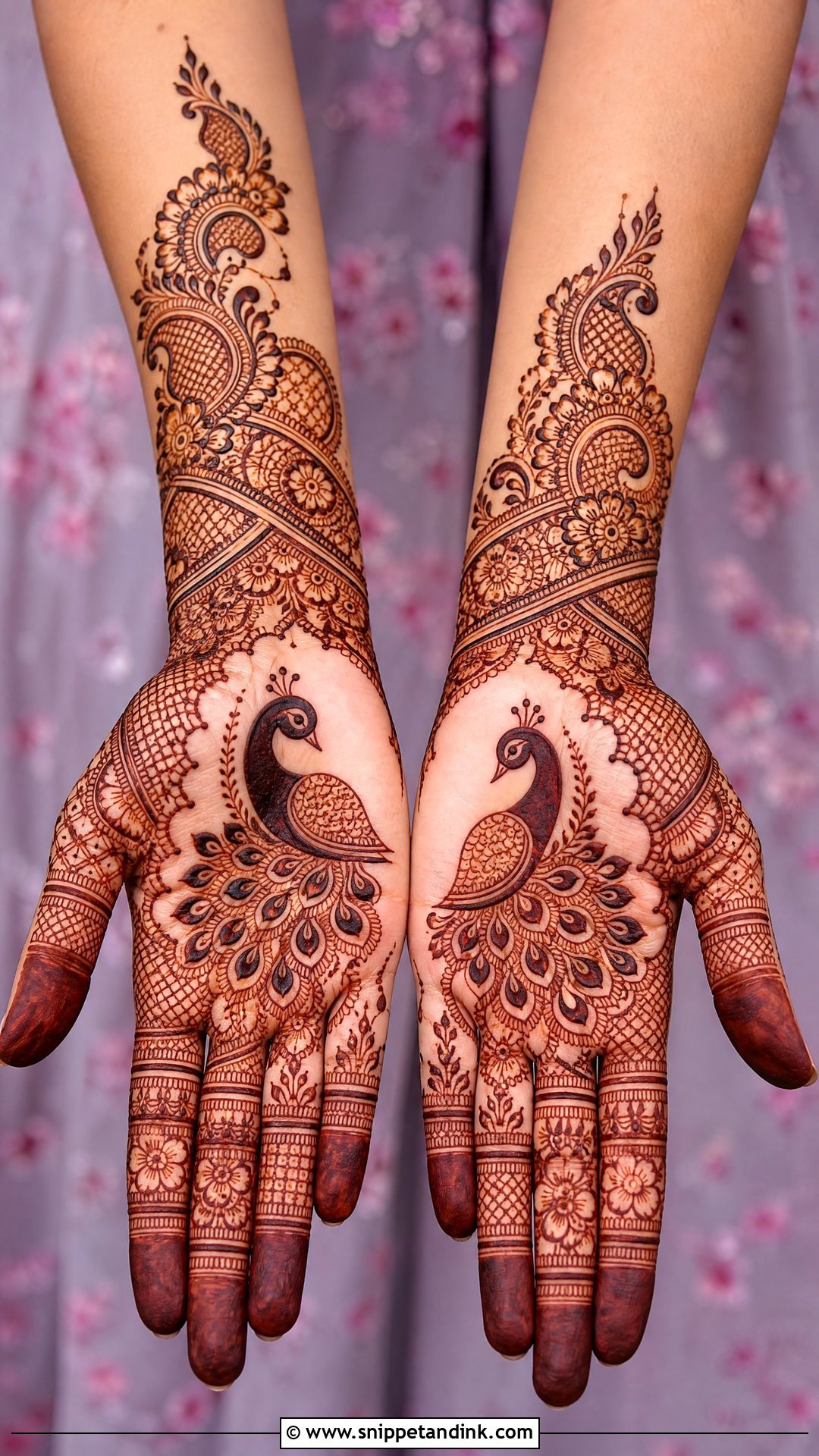 Half Bridal Mehndi Design With Peacock - Snippet and Ink - 25 Half Bridal Mehndi Designs