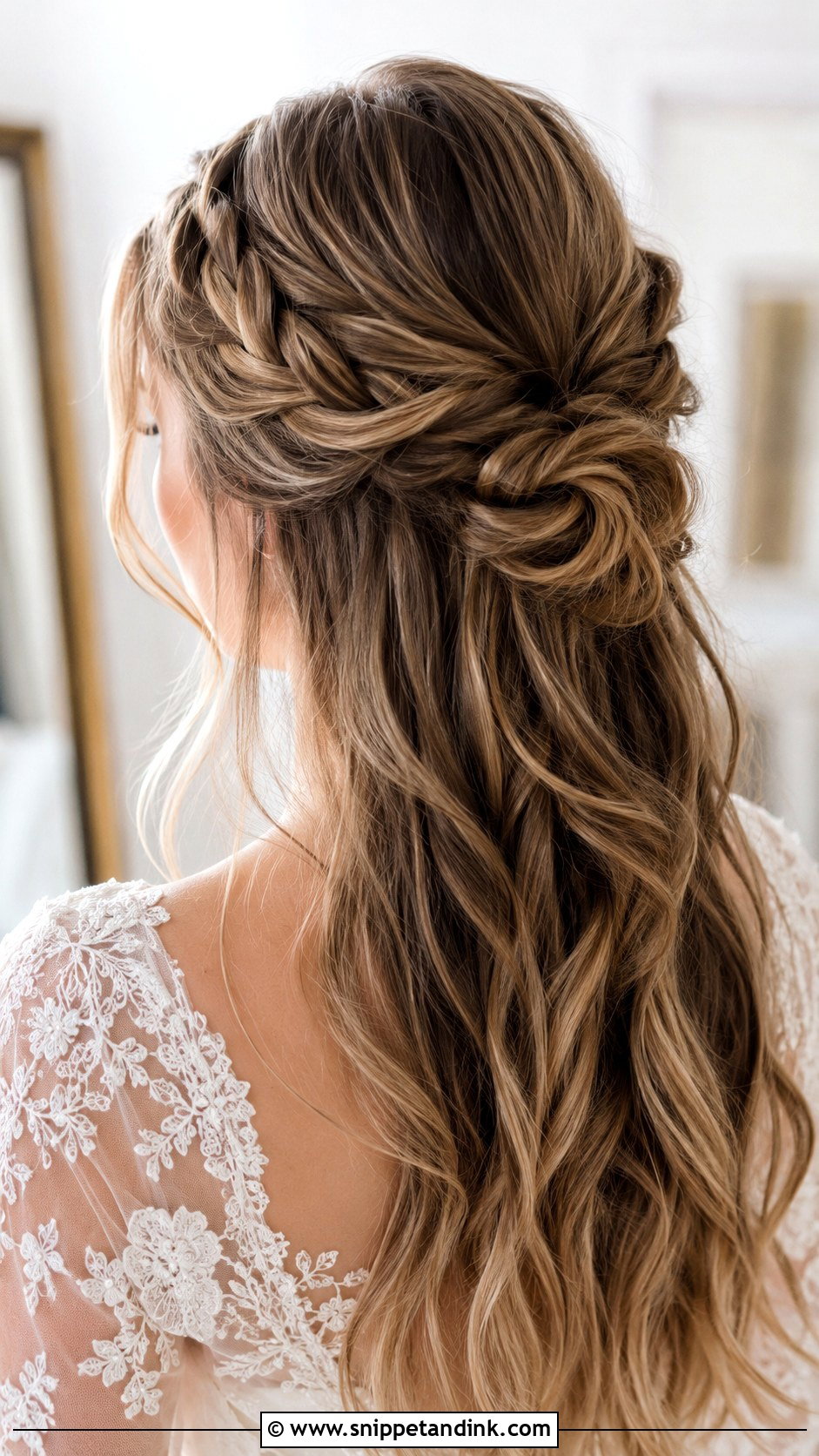 Half Bun Wedding Hair With Braids - Snippet and Ink - 15 Half Bun Wedding Hair Ideas