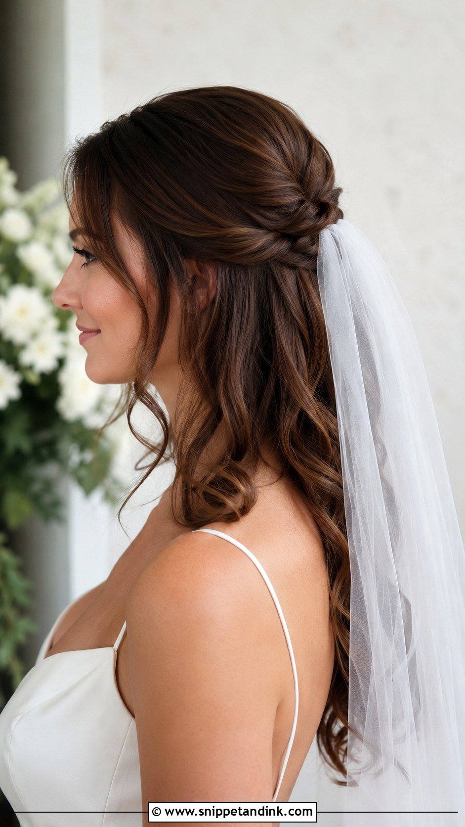 Half Bun Wedding Hair With Veil - Snippet and Ink - 15 Half Bun Wedding Hair Ideas