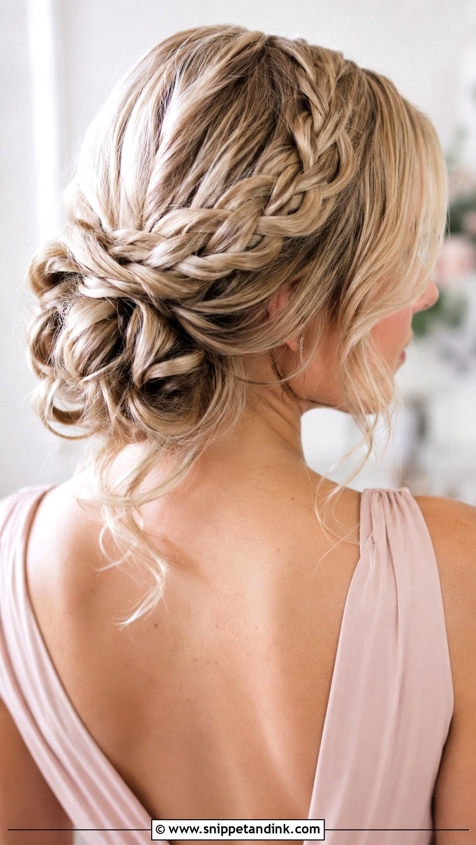 Half Crown Braid Updo For Medium Hair Bridesmaid - Snippet and Ink - 20 Bridesmaids Updos for Medium Hair