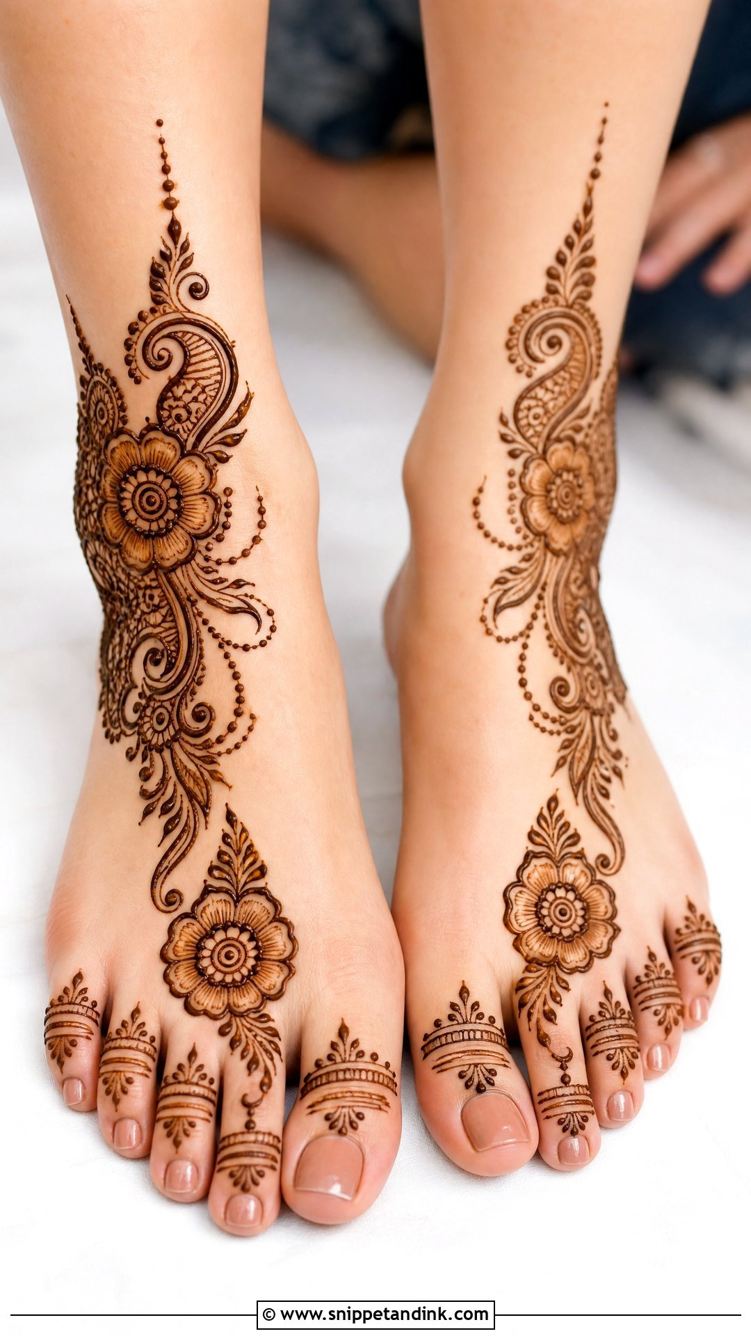 Half Feet Mehndi Design - Snippet and Ink - 30 Unique Feet Mehndi Designs