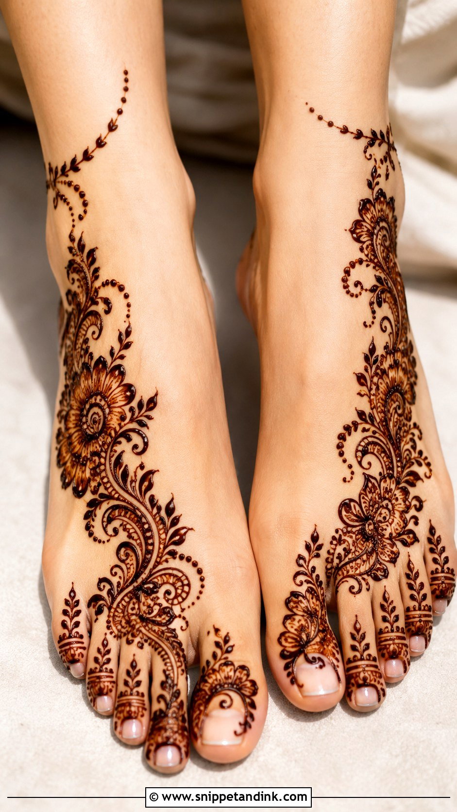 Half Foot Mehndi Design - Snippet and Ink - 35 Foot Mehndi Designs