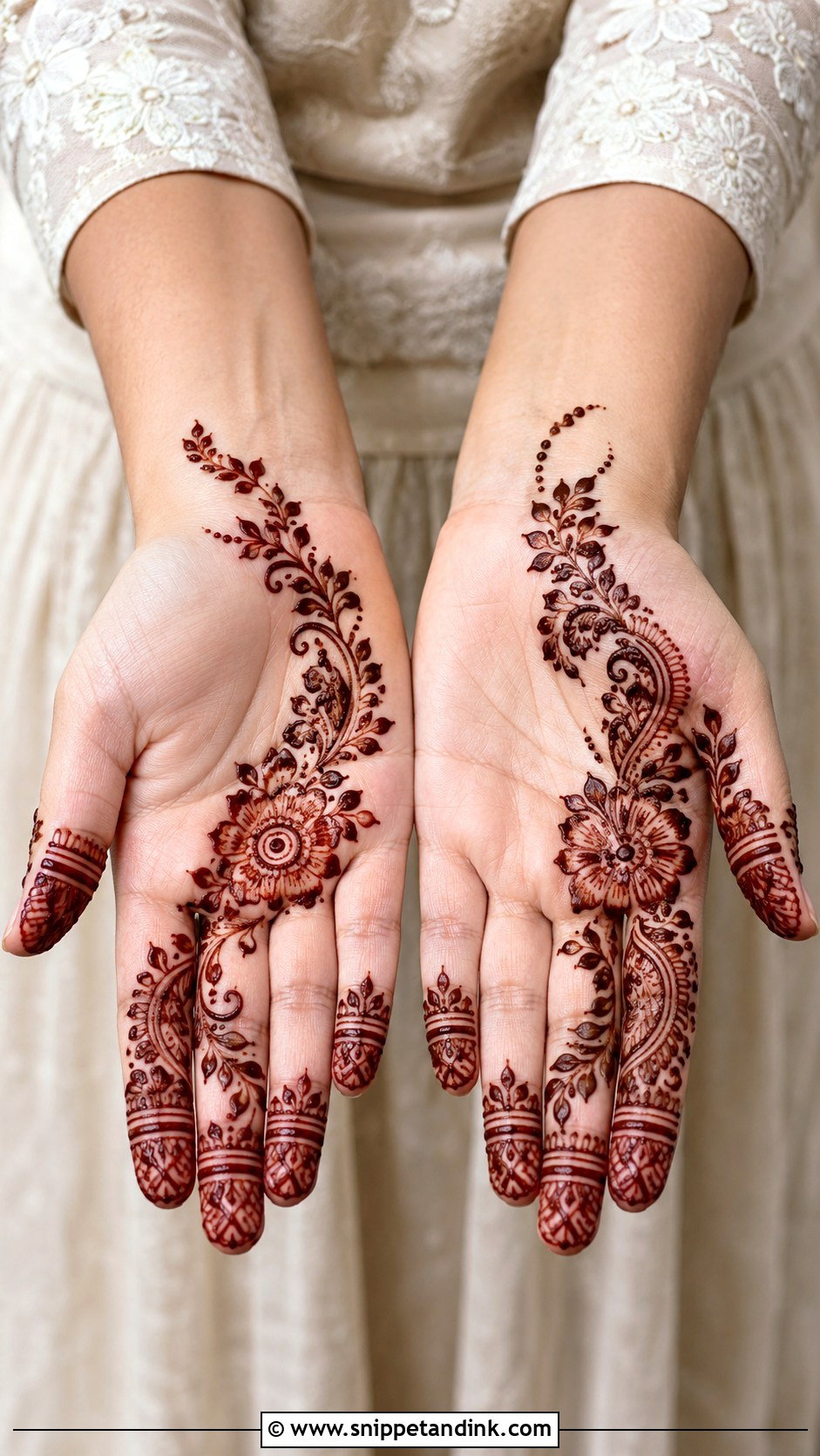 Half Front Hand Mehndi Design - Snippet and Ink - 35 Front Hand Mehndi Design Ideas