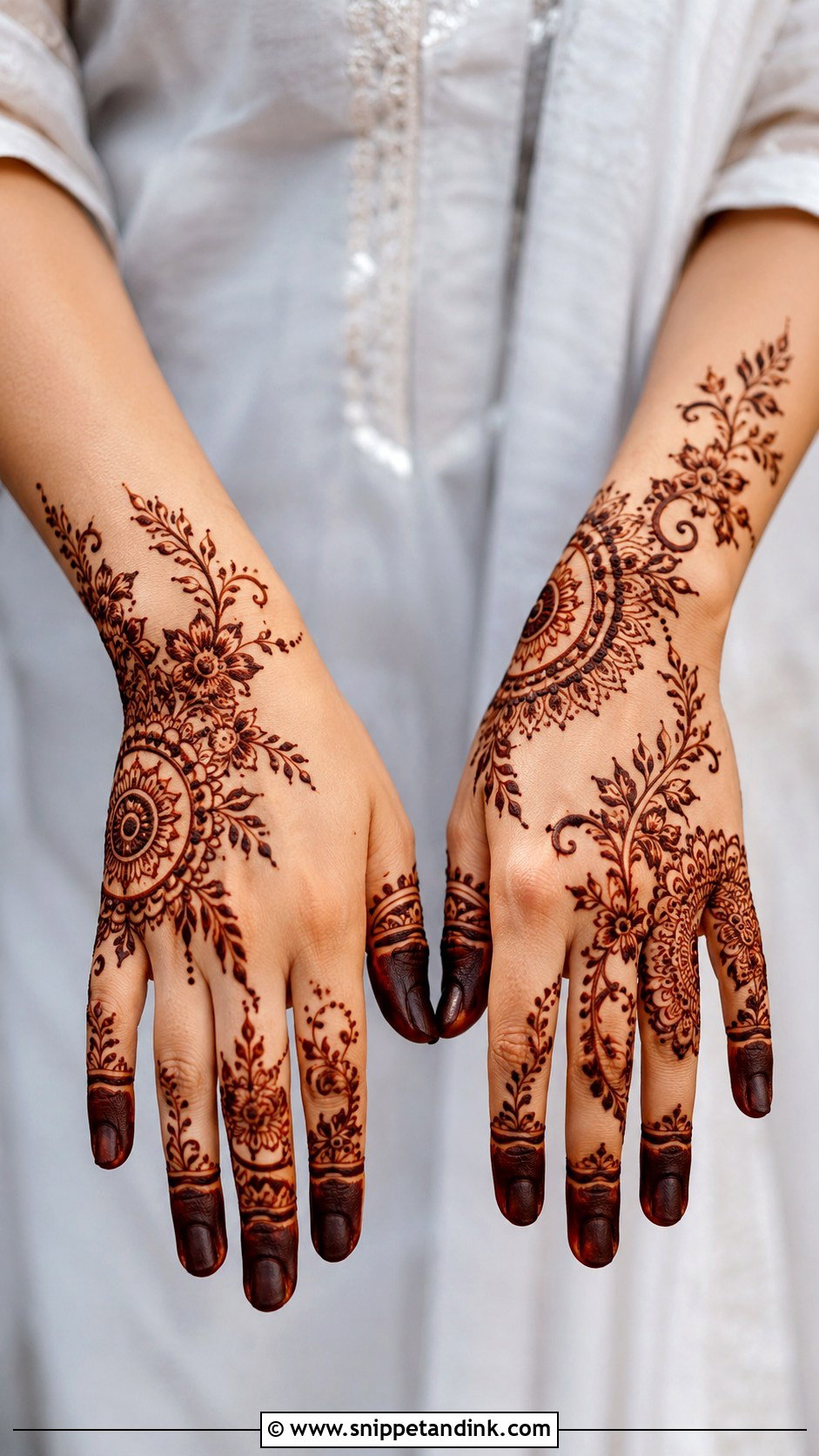 Half Front Hand Mehndi Design - Snippet and Ink - 35 Latest Front Hand Mehndi Designs