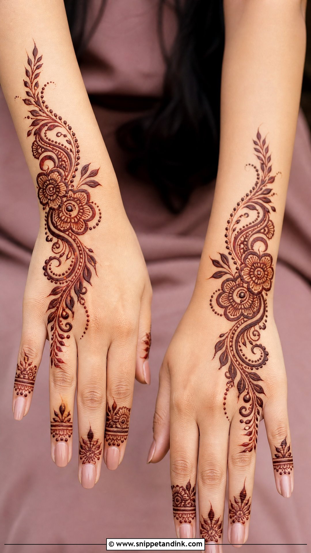 Half Hand Arabic Back Hand Mehndi Design - Snippet and Ink - 30 Latest Arabic Back Hand Mehndi Designs