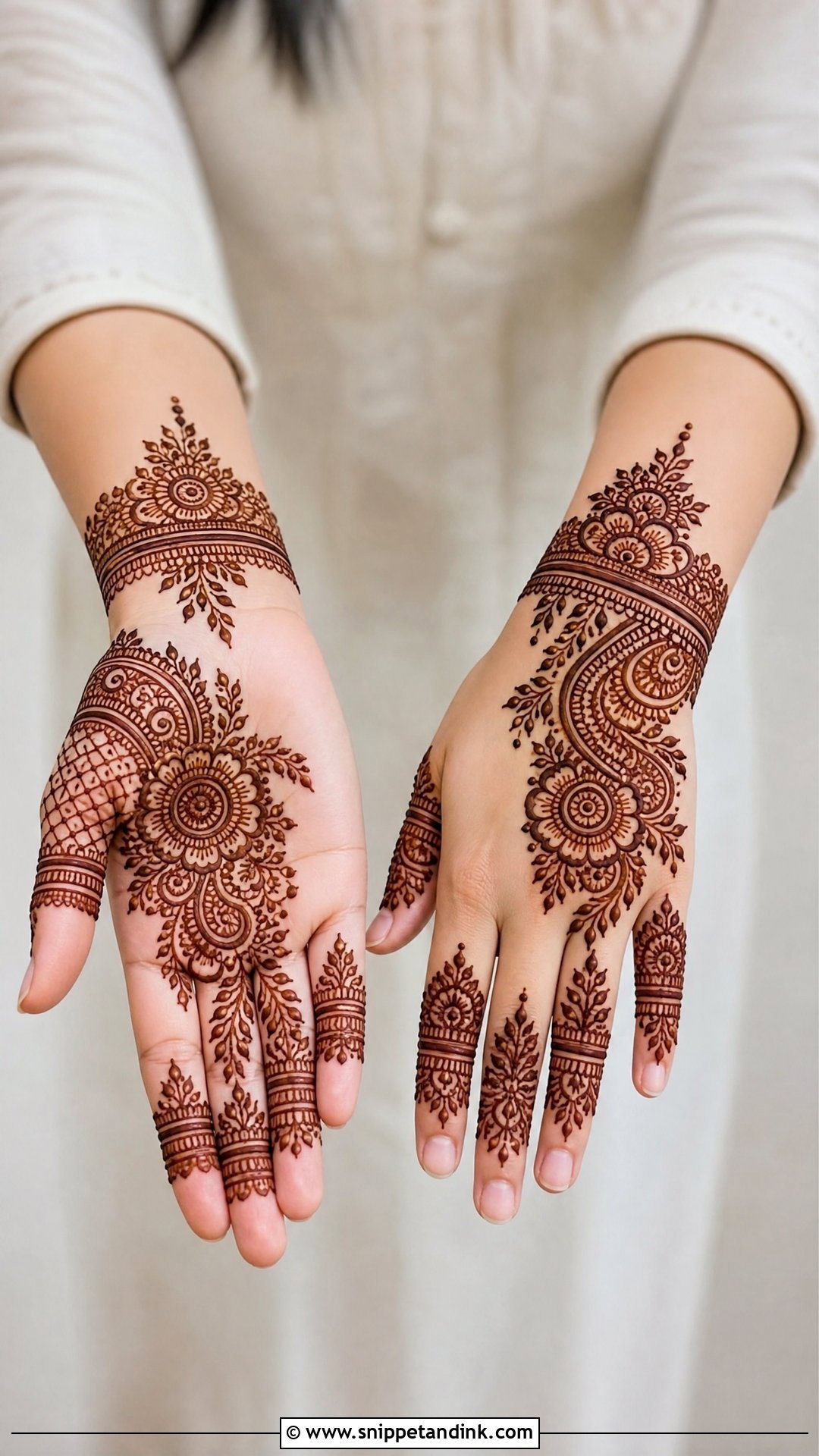 Half Hand Bridal Mehndi Design - Snippet and Ink - 20 Mehndi Design for Bridal Ideas