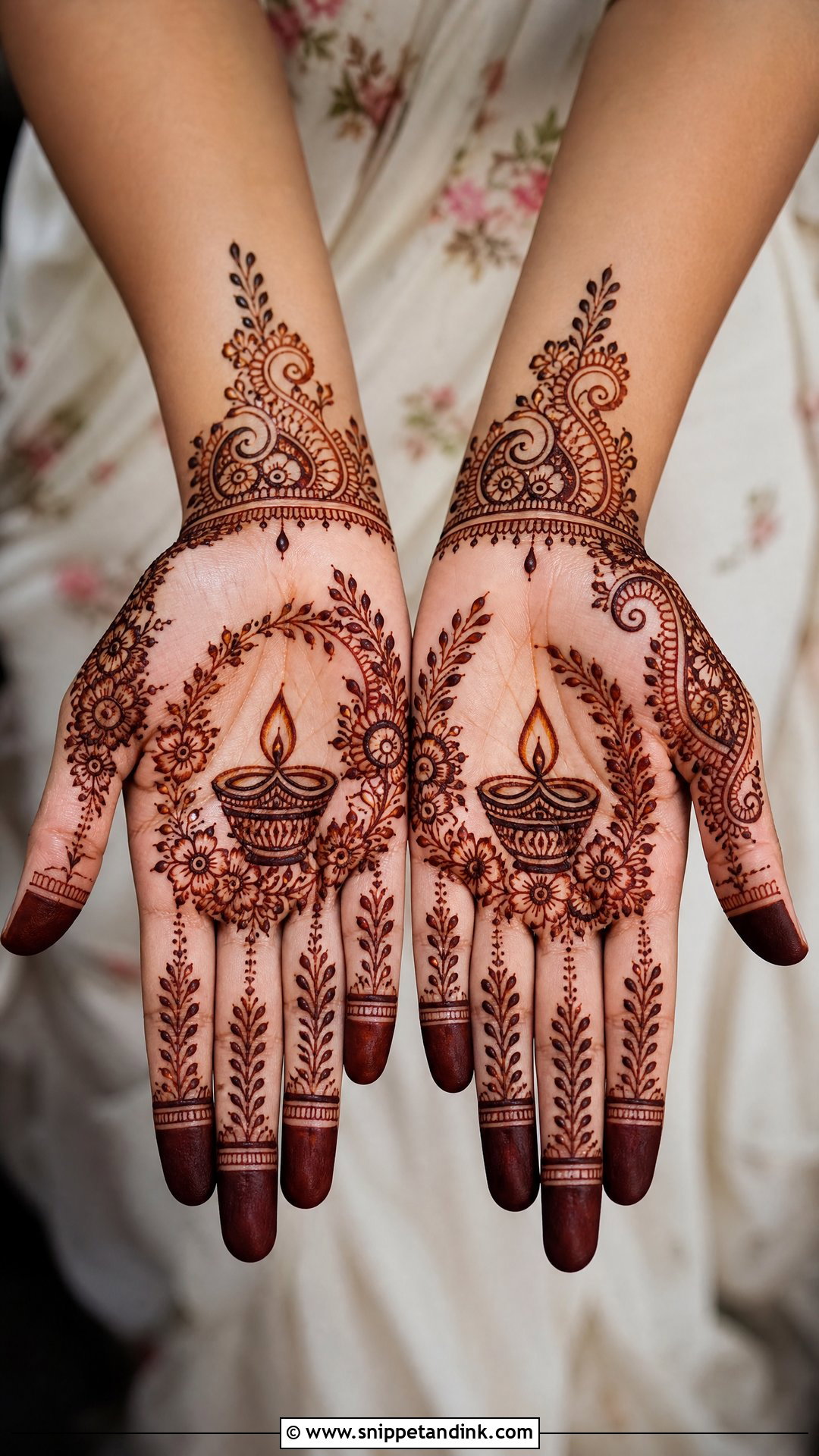 Half Hand Diwali Mehndi Design - Snippet and Ink - 30 Diwali Mehndi Designs