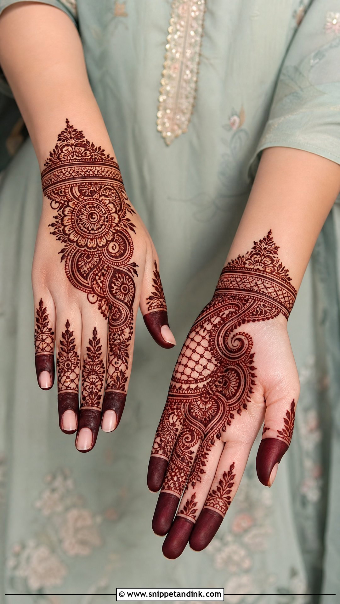 Half Hand Engagement Bridal Mehndi Design - Snippet and Ink - 25 Engagement Bridal Mehndi Designs