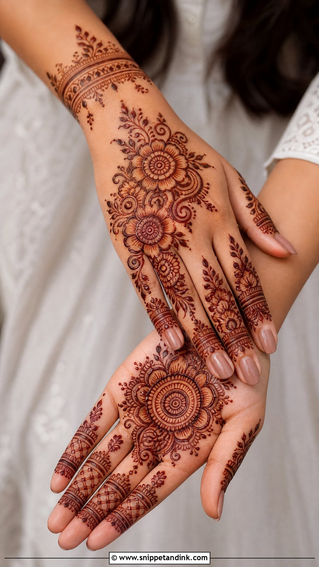 Half Hand Engagement Mehndi Design - Snippet and Ink - 25 Mehndi Designs for Engagement