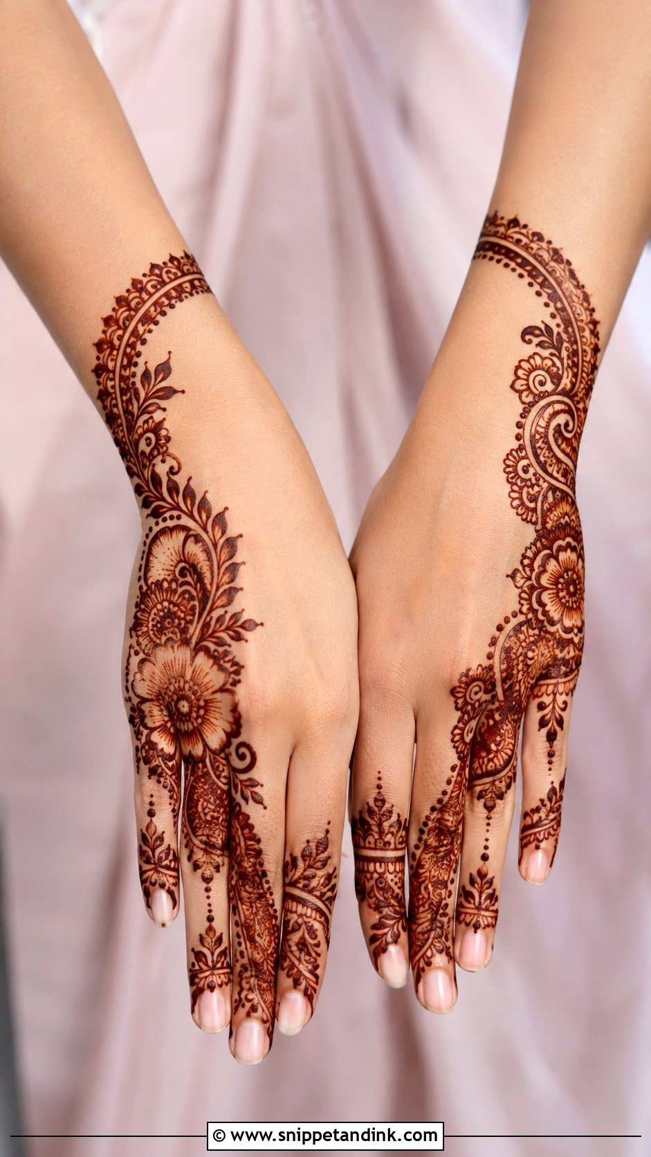 Half Hand Engagement Mehndi Design - Snippet and Ink - 35 Engagement Mehndi Designs