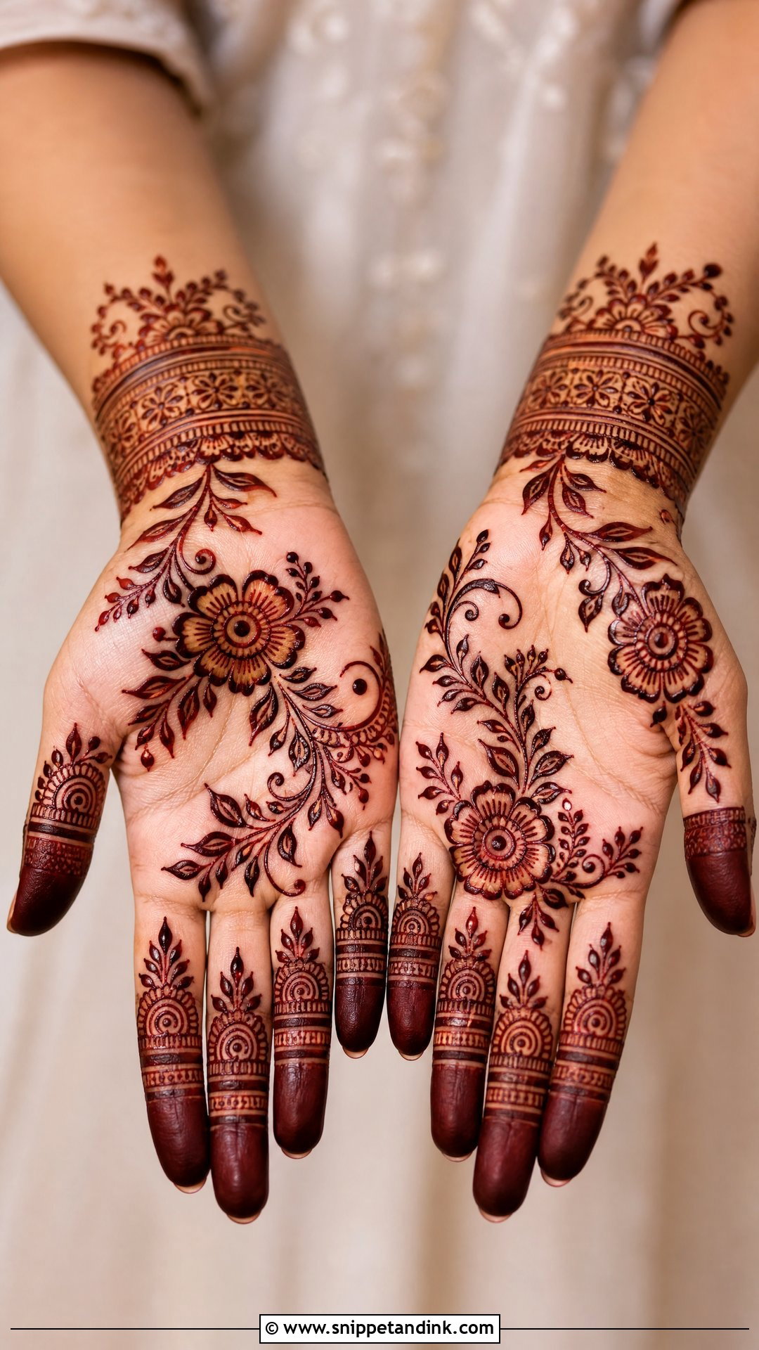 Half Hand Engagement Mehndi For Bride - Snippet and Ink - 20 Engagement Mehndi for Bride Ideas