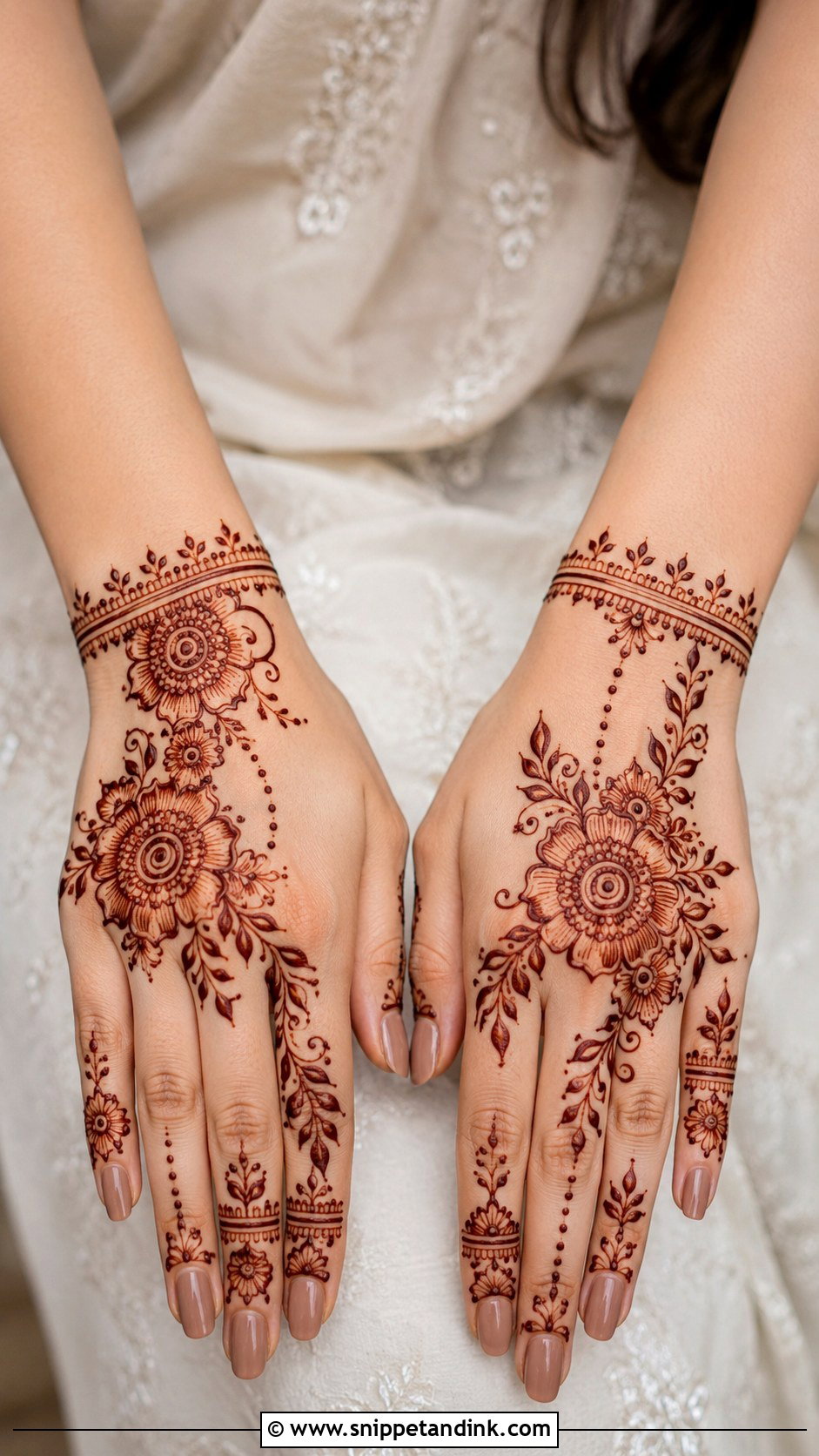 Half Hand Floral Mehndi Design - Snippet and Ink - 35 Floral Mehndi Designs