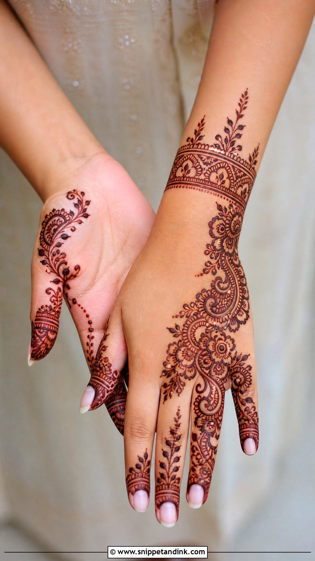 Half Hand Inside Mehndi Design - Snippet and Ink - 25 Inside Mehndi Designs