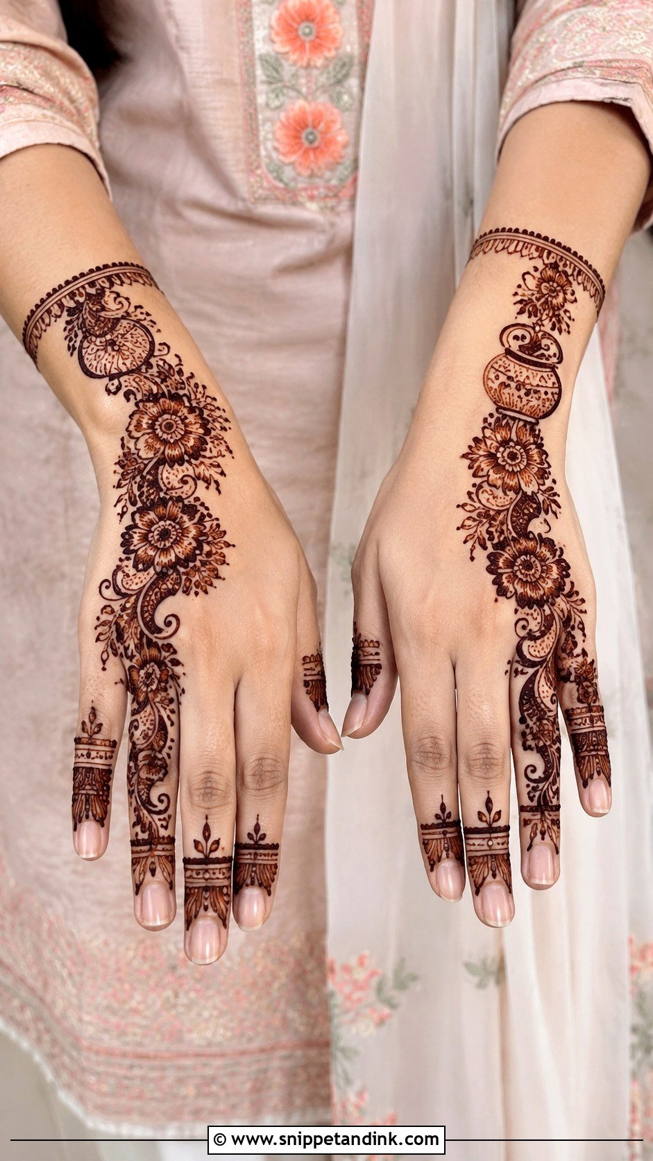Half Hand Karva Chauth Mehndi Design - Snippet and Ink - 35 Karva Chauth Mehndi Designs