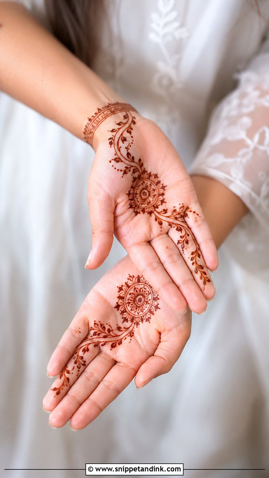 Half Hand Khafif Mehndi Design - Snippet and Ink - 35 Khafif Mehndi Designs