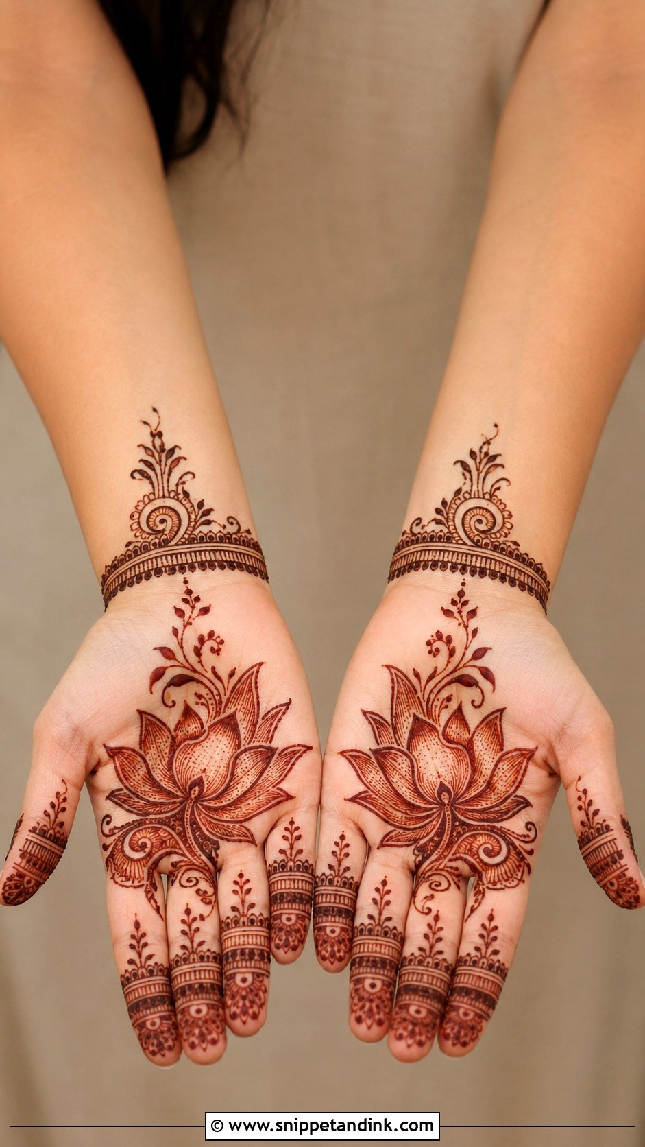 Half Hand Lotus Mehndi Design - Snippet and Ink - 35 Lotus Mehndi Design Ideas