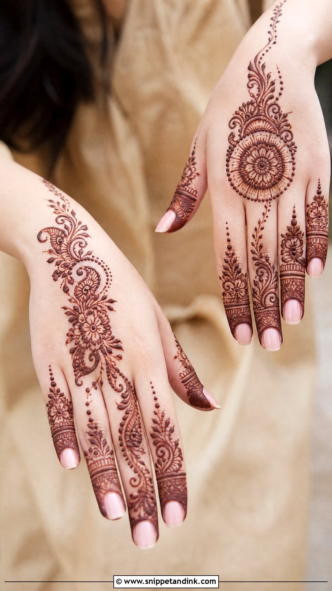 Half Hand Mehndi Design - Snippet and Ink - 35 Mehndi Design Ideas