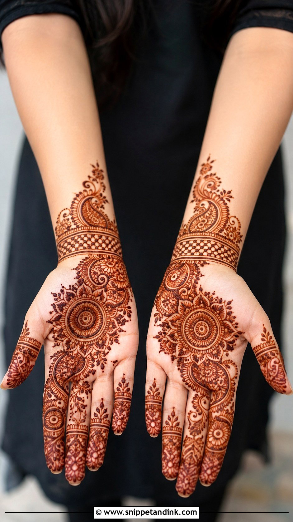Half Hand Mehndi Design - Snippet and Ink - 35 Mehndi Designs 2025