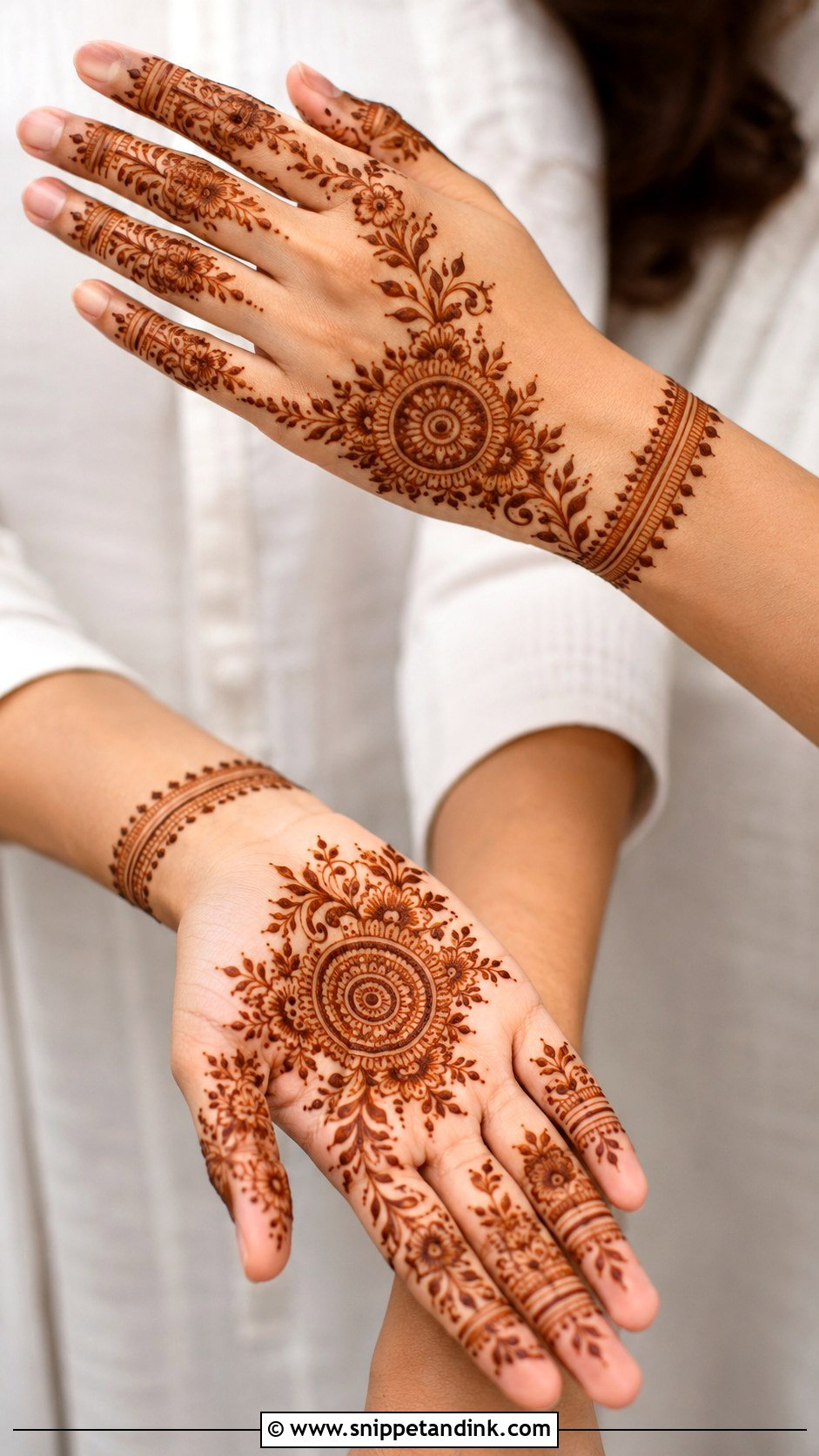 Half Hand Mehndi Design - Snippet and Ink - 35 Mehndi Designs for Hands