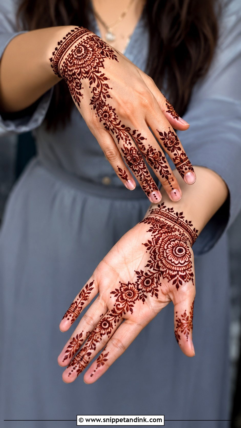 Half Hand Mehndi Design - Snippet and Ink - 35 Trendy Mehndi Designs