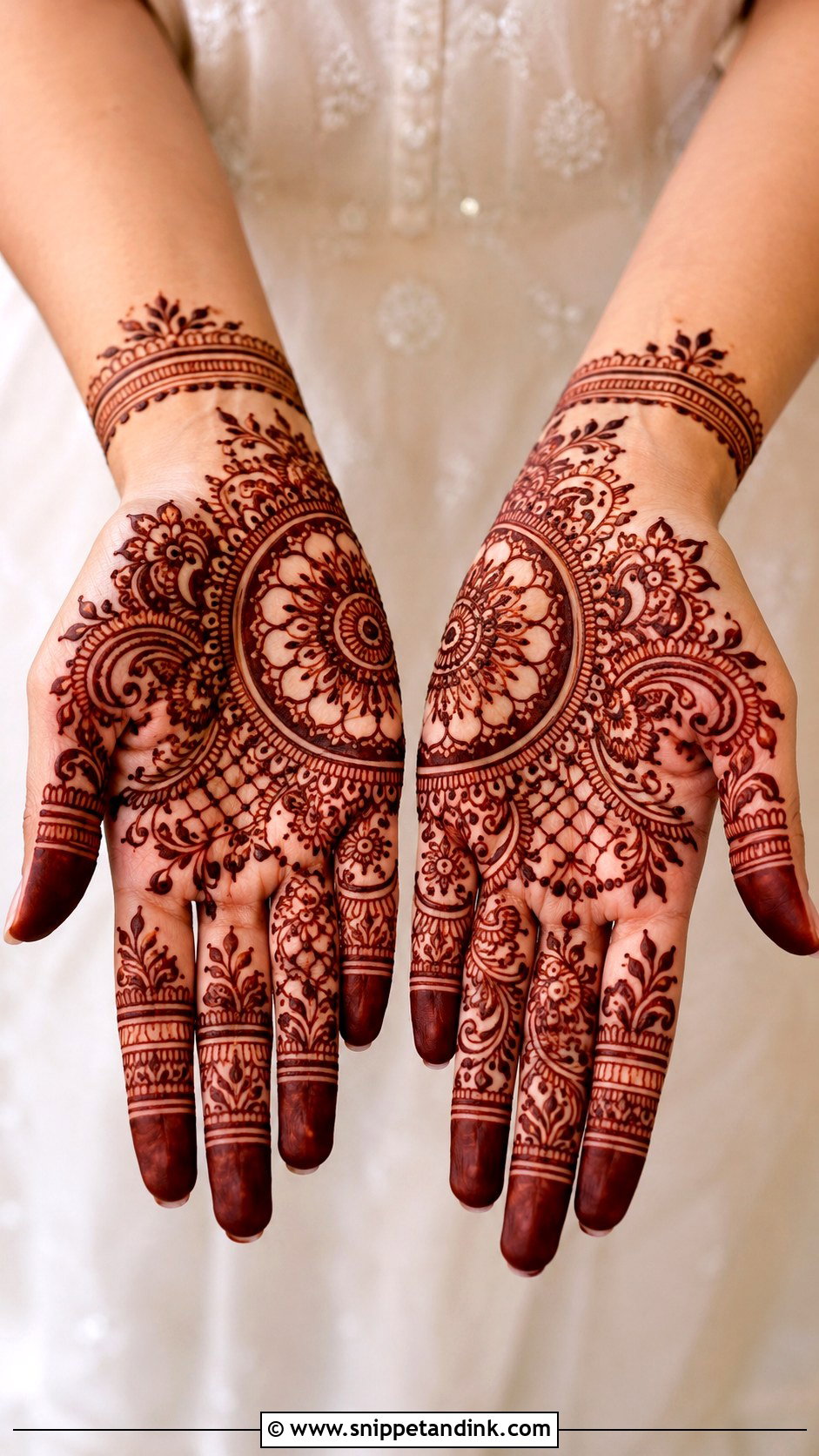 Half Hand Mehndi Design - Snippet and Ink - 30 Cool Mehndi Designs