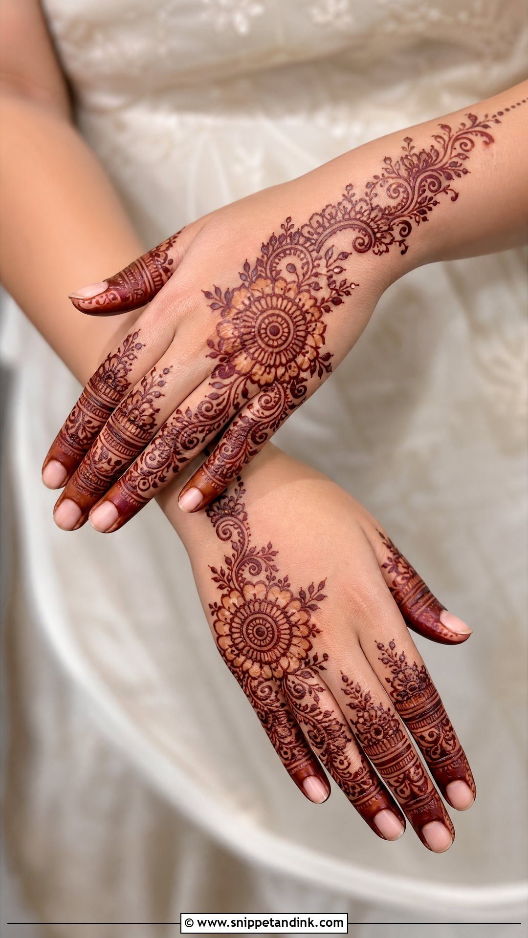 Half Hand Mehndi Design - Snippet and Ink - 35 Unique Mehndi Designs