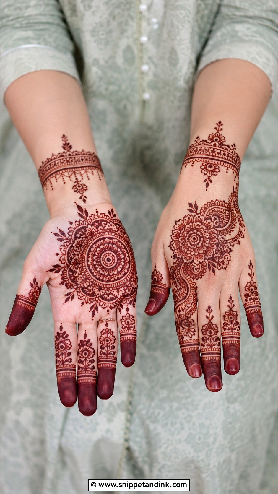 Half Hand Mehndi Design - Snippet and Ink - 30 Elegant Mehndi Designs