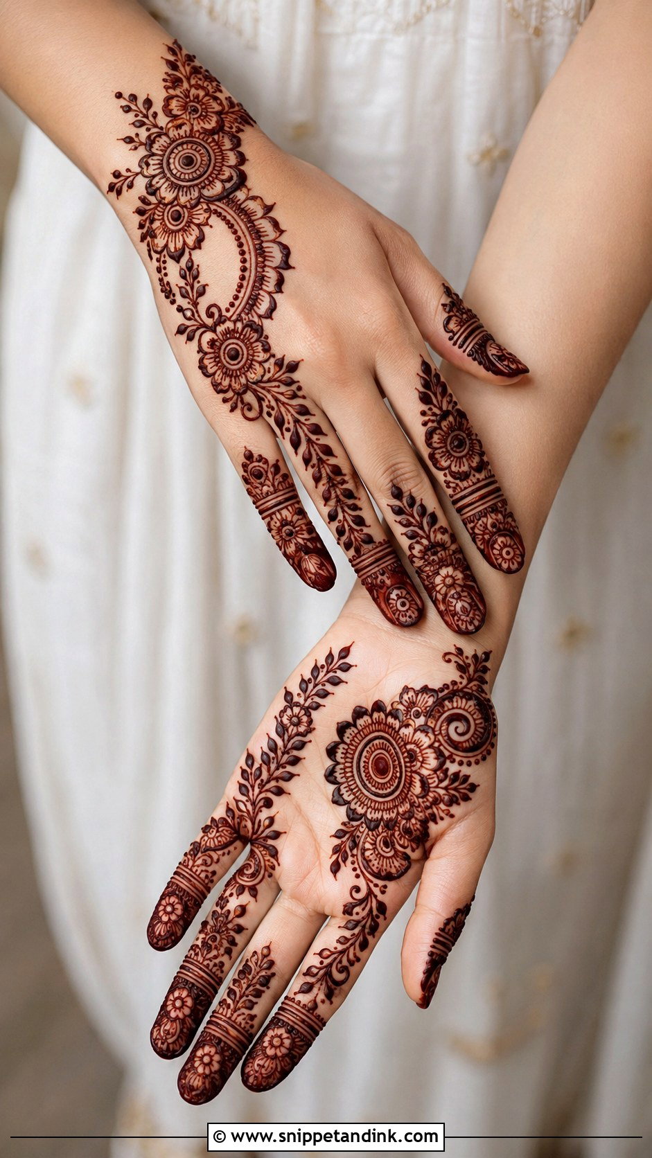Half Hand Mehndi Design - Snippet and Ink - 35 Henna (Mehndi) Design Ideas