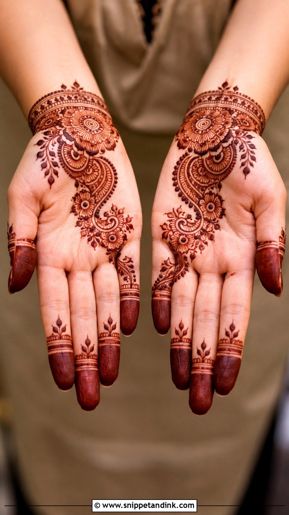 Half Hand Mehndi Design - Snippet and Ink - 35 Latest Mehndi Designs