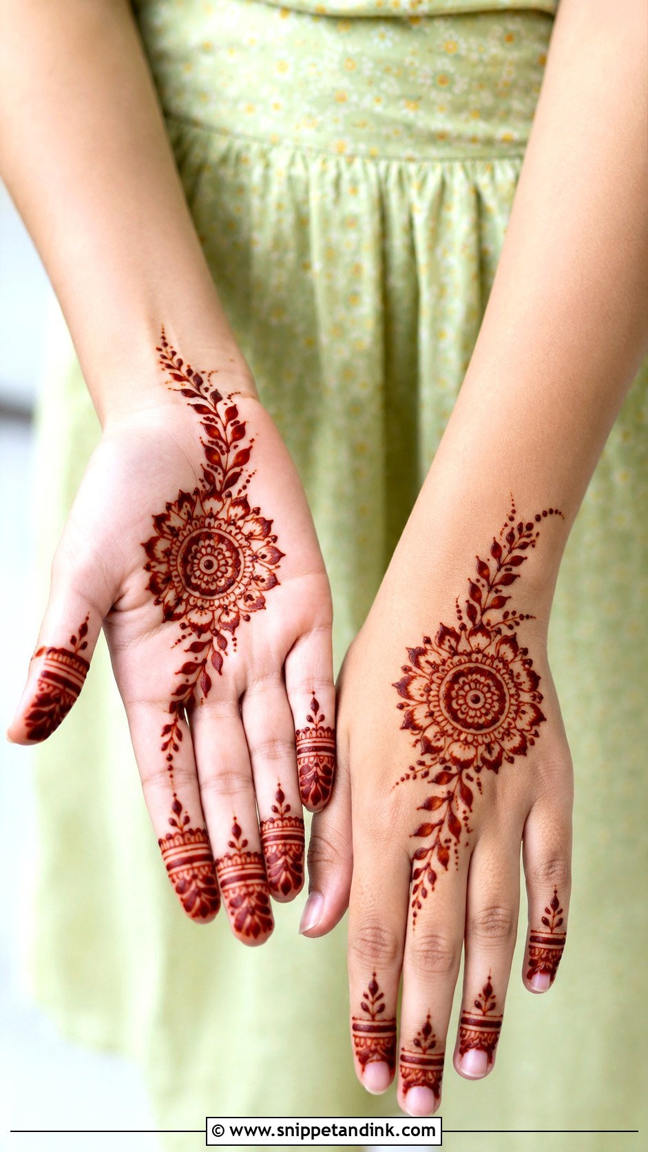 Half Hand Mehndi Design For Kids - Snippet and Ink - 30 Kids Children Mehndi Designs
