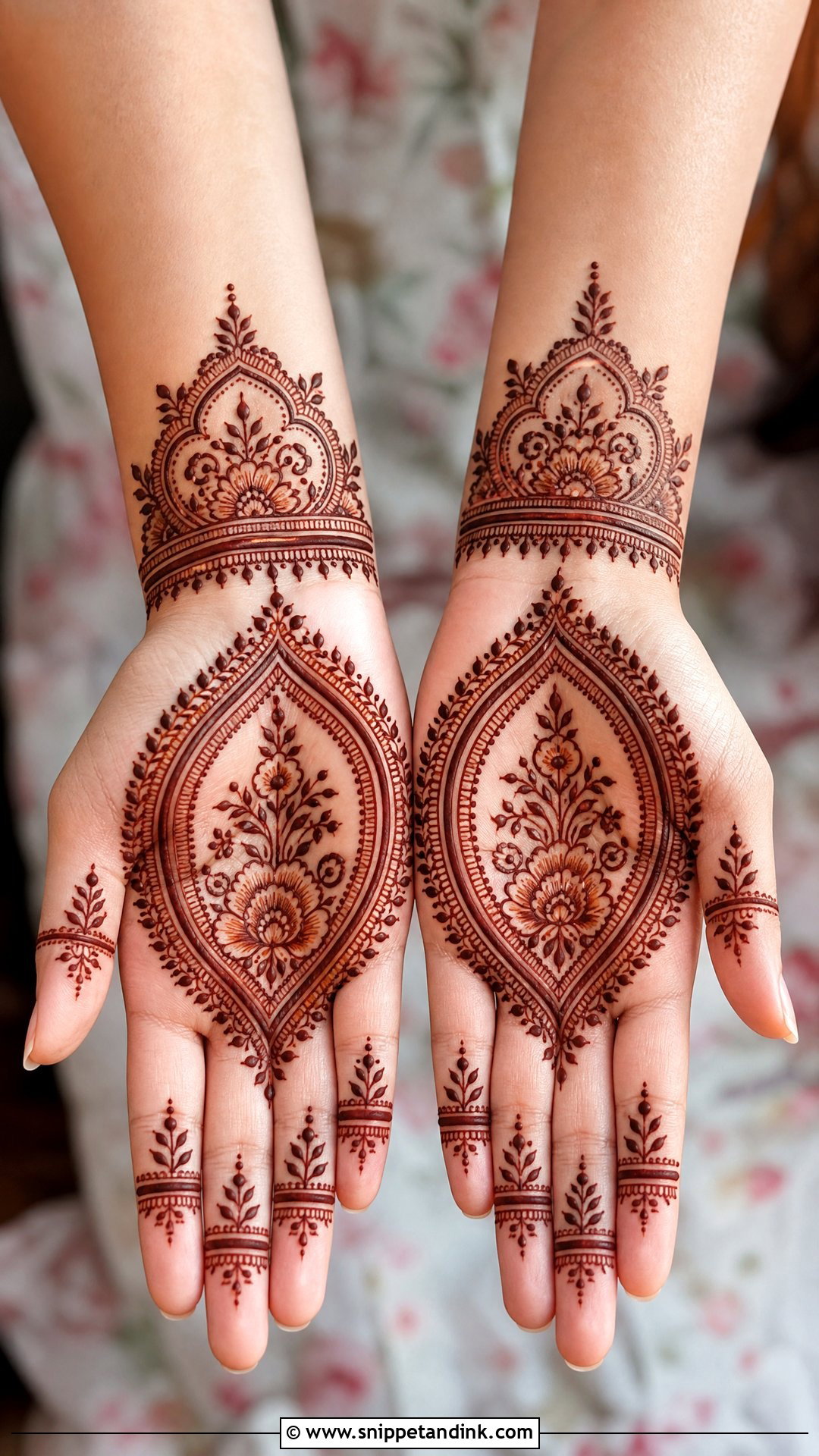 Half Hand Mehrab Mehndi Design - Snippet and Ink - 30 Mehrab Mehndi Design Ideas