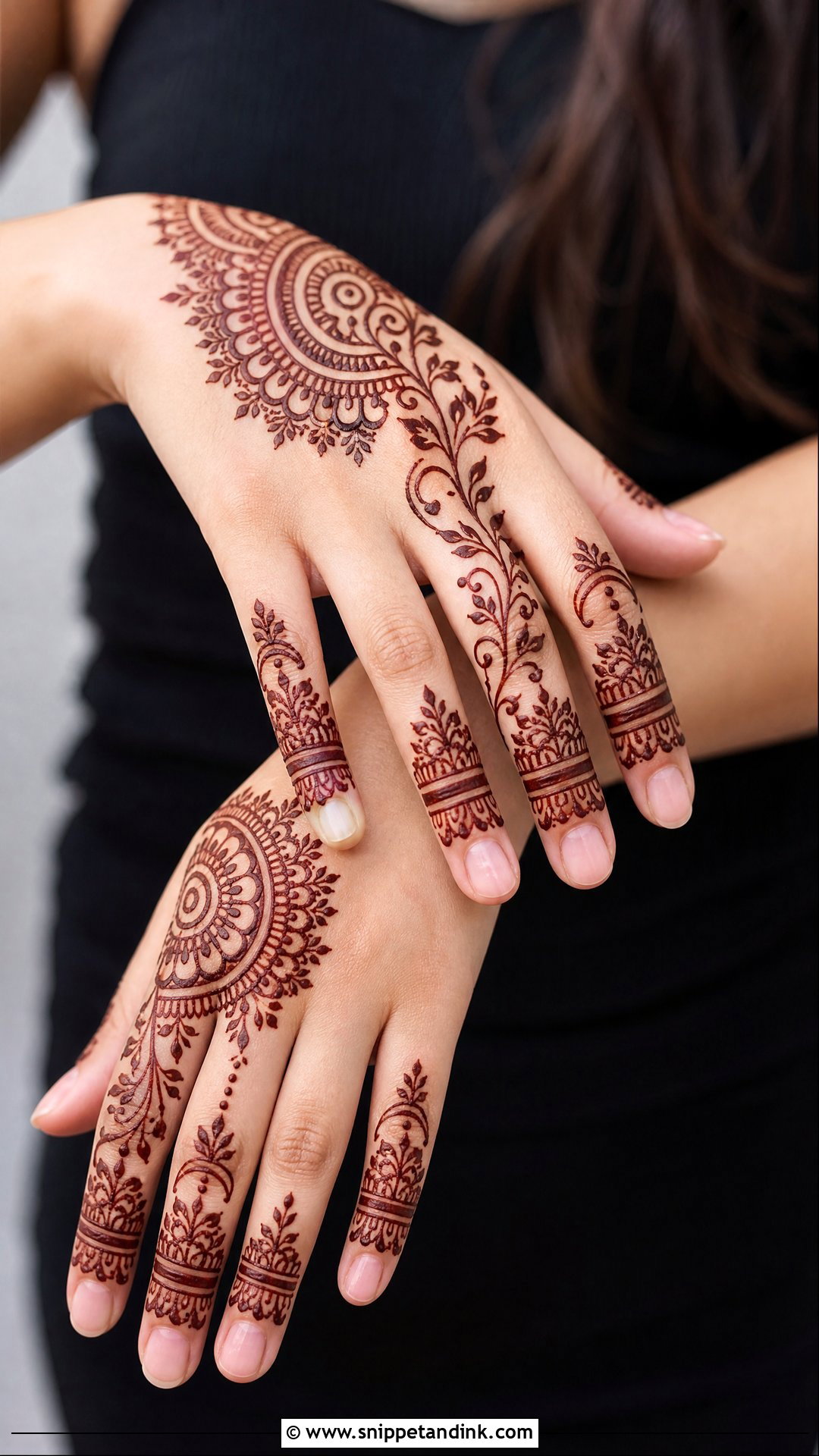 Half Hand Tattoo Mehndi Design - Snippet and Ink - 30 Unique Tattoo Mehndi Designs