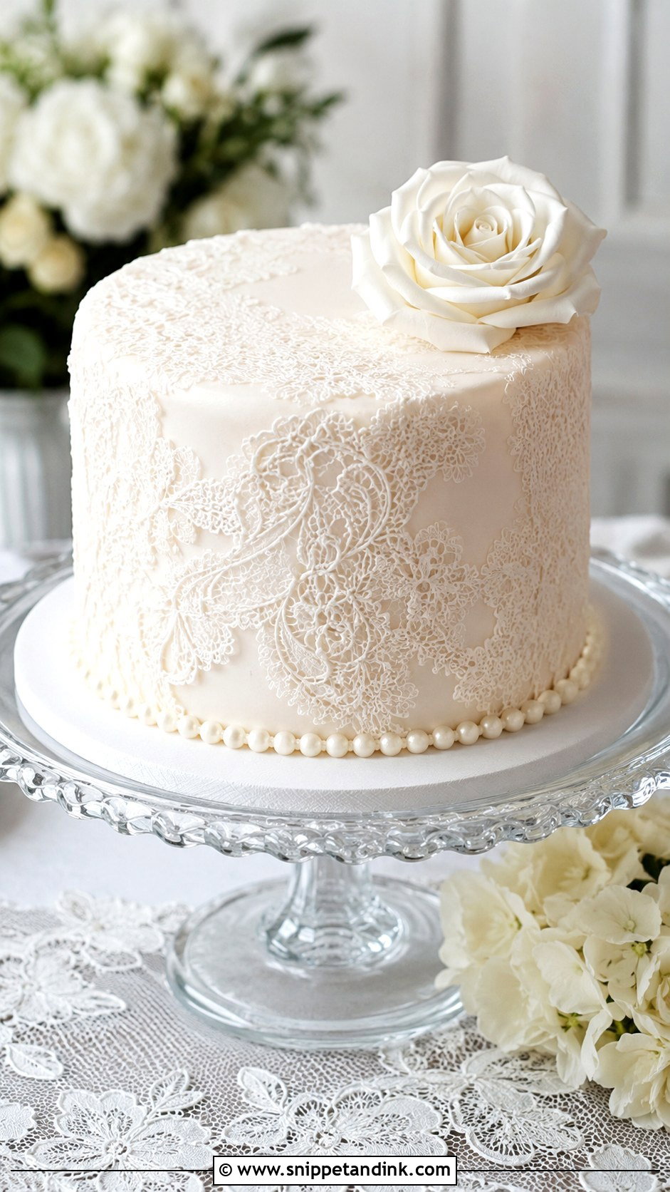 Half Kg Lace Wedding Cake - Snippet and Ink - 20 Half Kg Cake Designs for Wedding