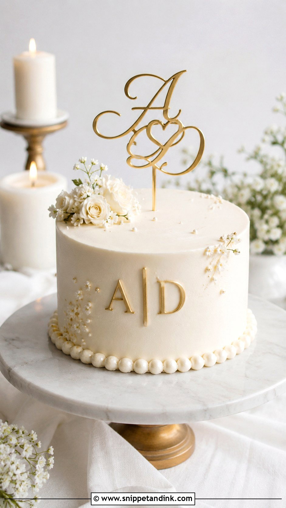 Half Kg Monogram Wedding Cake - Snippet and Ink - 20 Half Kg Cake Designs for Wedding