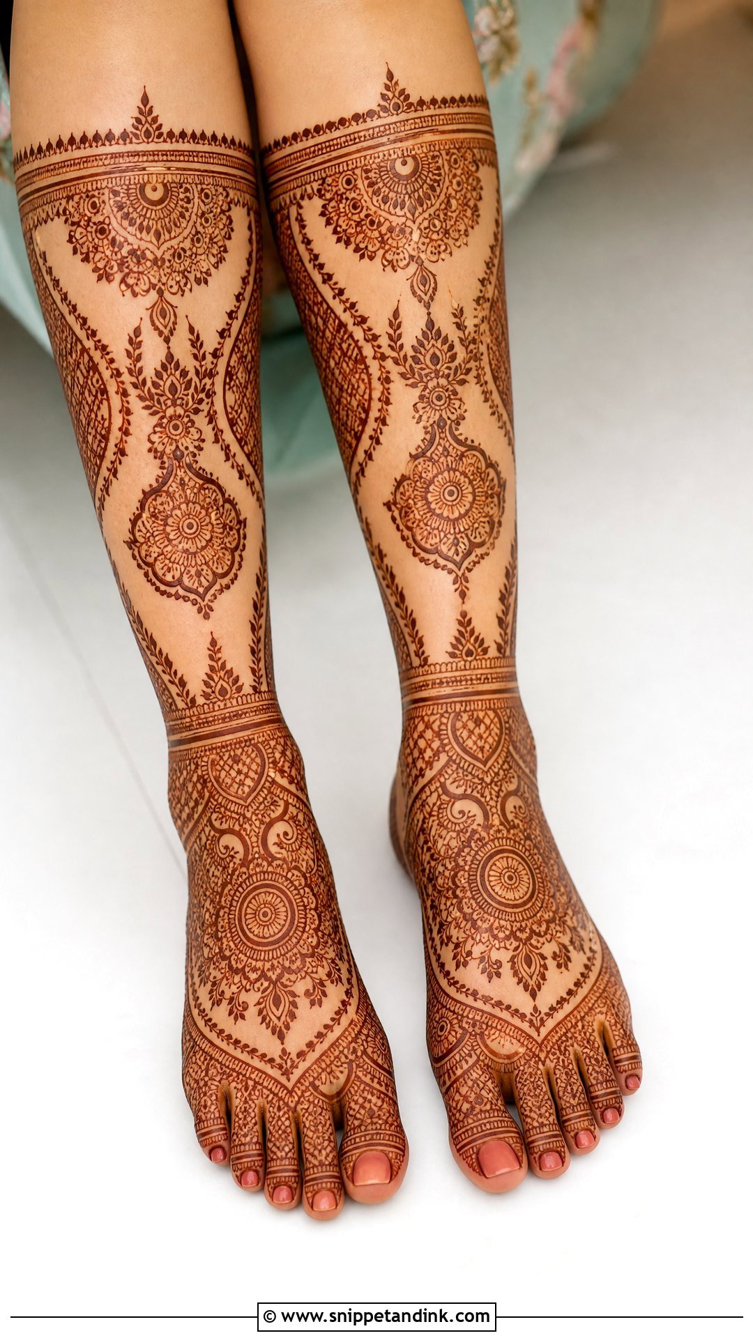 Half Leg Bridal Mehndi Design - Snippet and Ink - 20 Bridal Mehndi Mehandi Designs for Legs