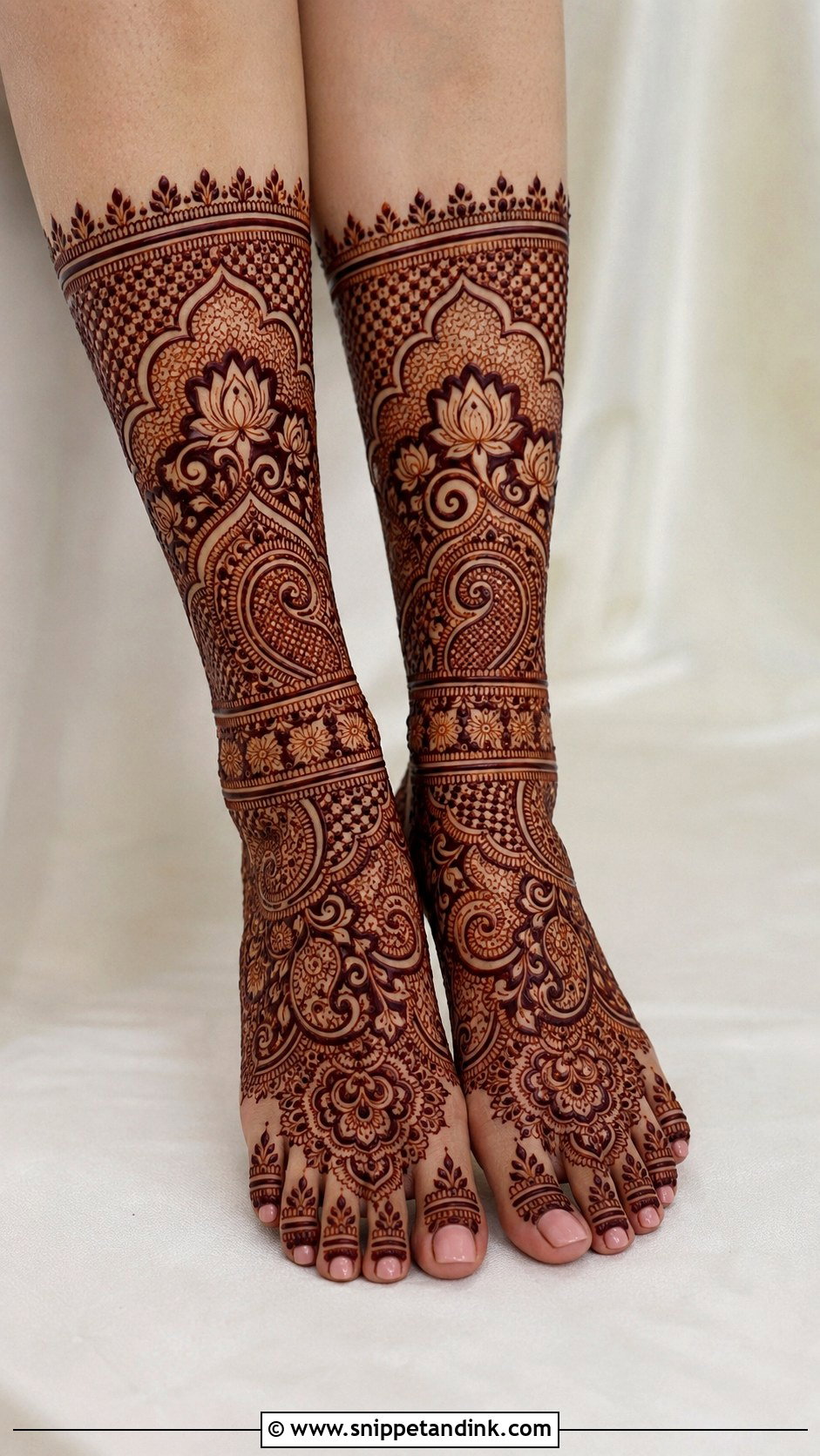 Half Leg Mehndi Design - Snippet and Ink - 35 Leg Mehndi Design Ideas