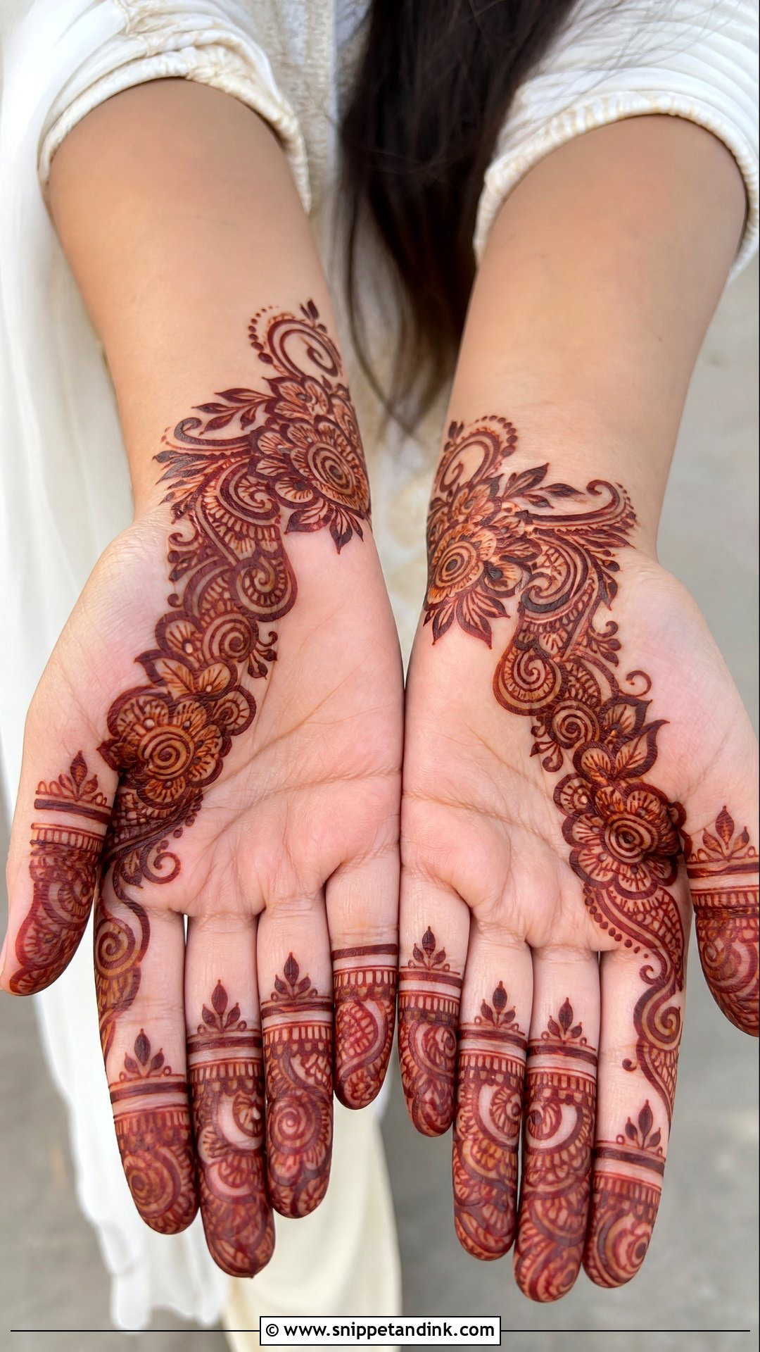 Half Palm Mehndi Design - Snippet and Ink - 35 Palm Mehndi Design Ideas