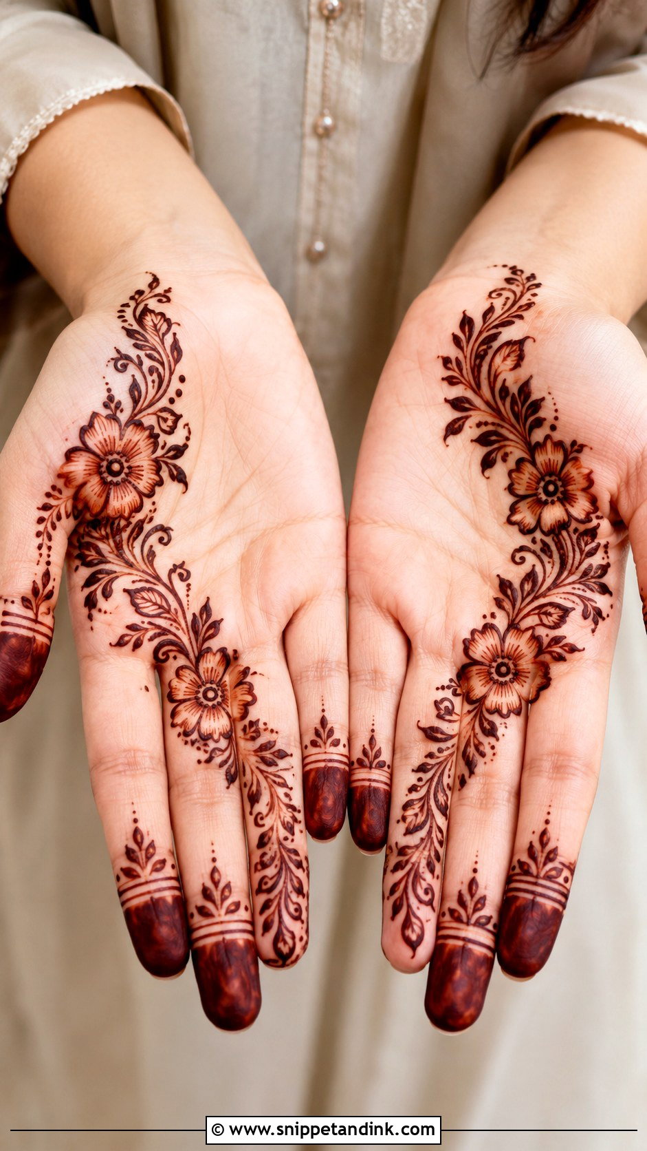 Half Palm Mehndi Design - Snippet and Ink - 35 Only Palm Mehndi Design Ideas