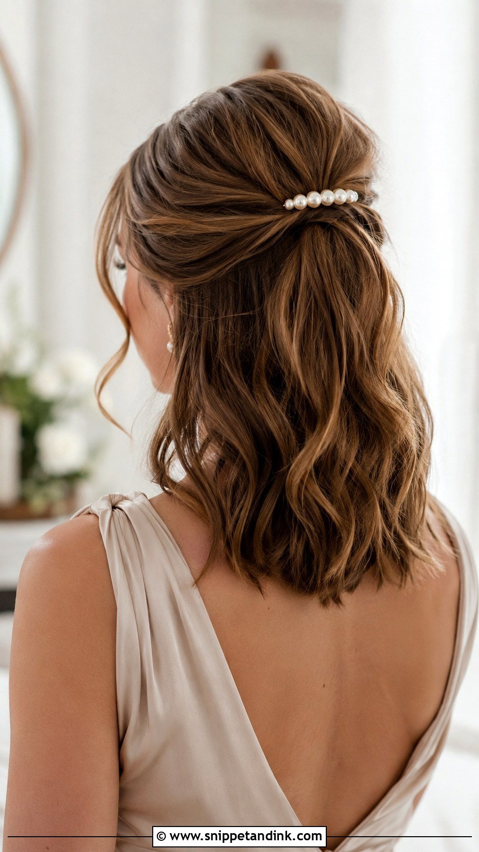 Half Pony Wedding Hairstyle For Medium Hair - Snippet and Ink - 20 Half Pony Hairstyles for Wedding