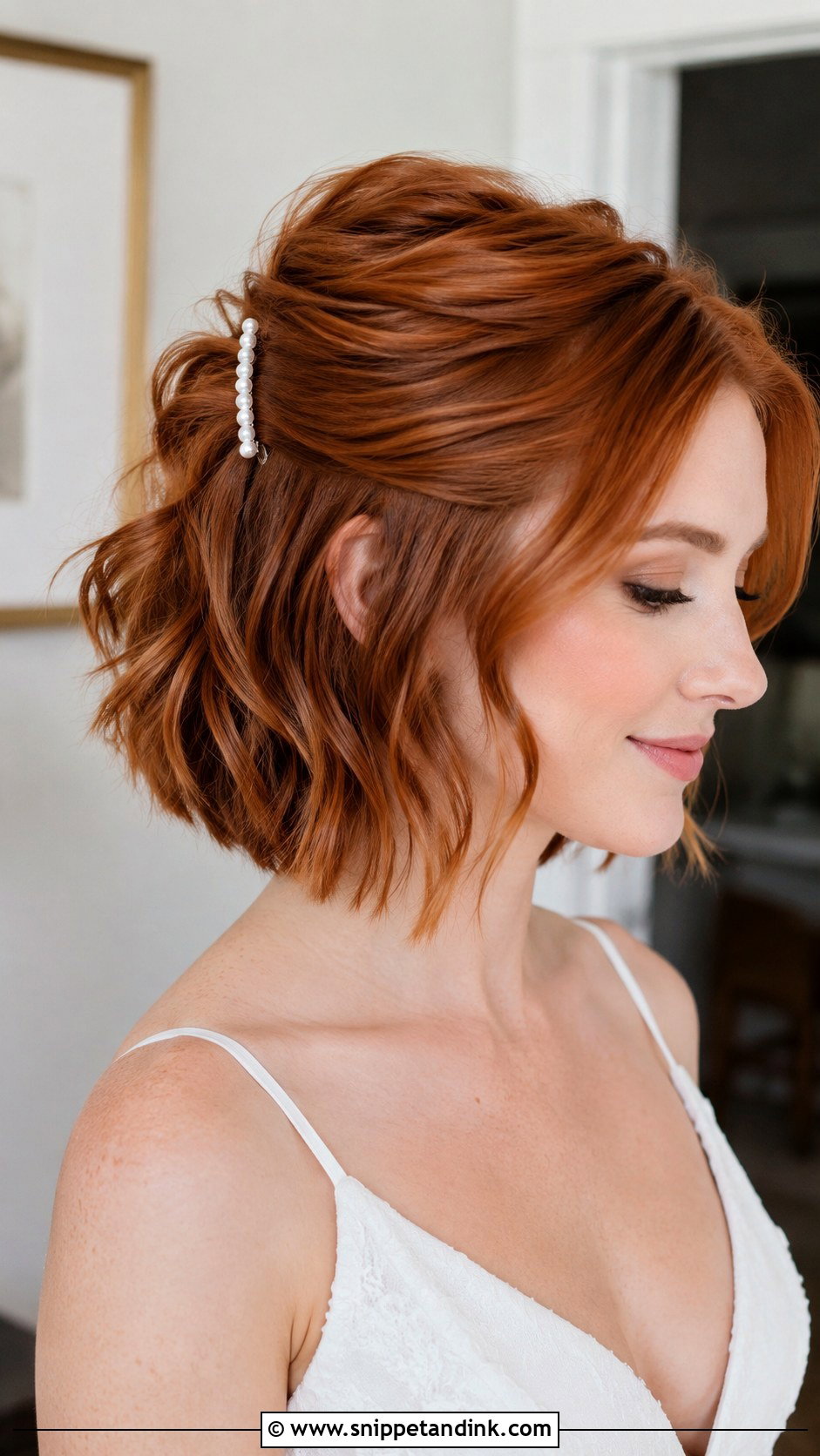 Half Pony Wedding Hairstyle For Short Hair - Snippet and Ink - 20 Half Pony Hairstyles for Wedding