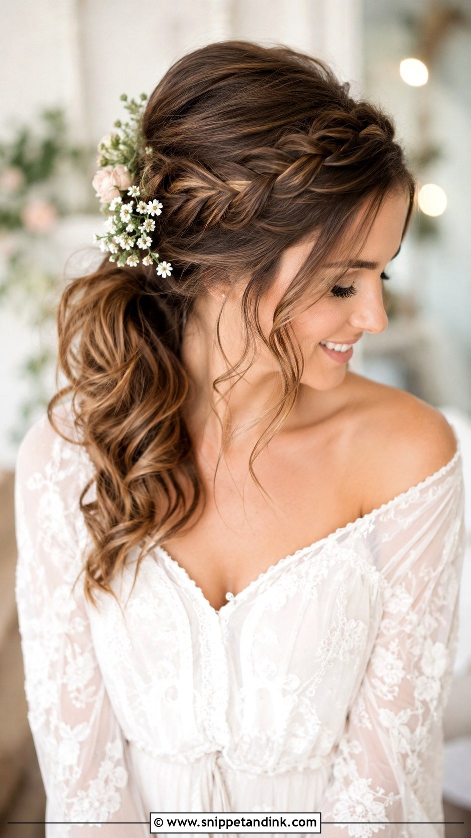 Half Pony With Braided Crown - Snippet and Ink - 25 Half Pony Wedding Hairstyles