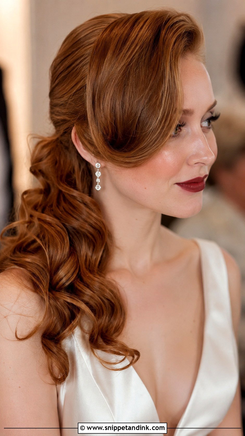 Half Pony With Deep Side Part - Snippet and Ink - 25 Half Pony Wedding Hairstyles