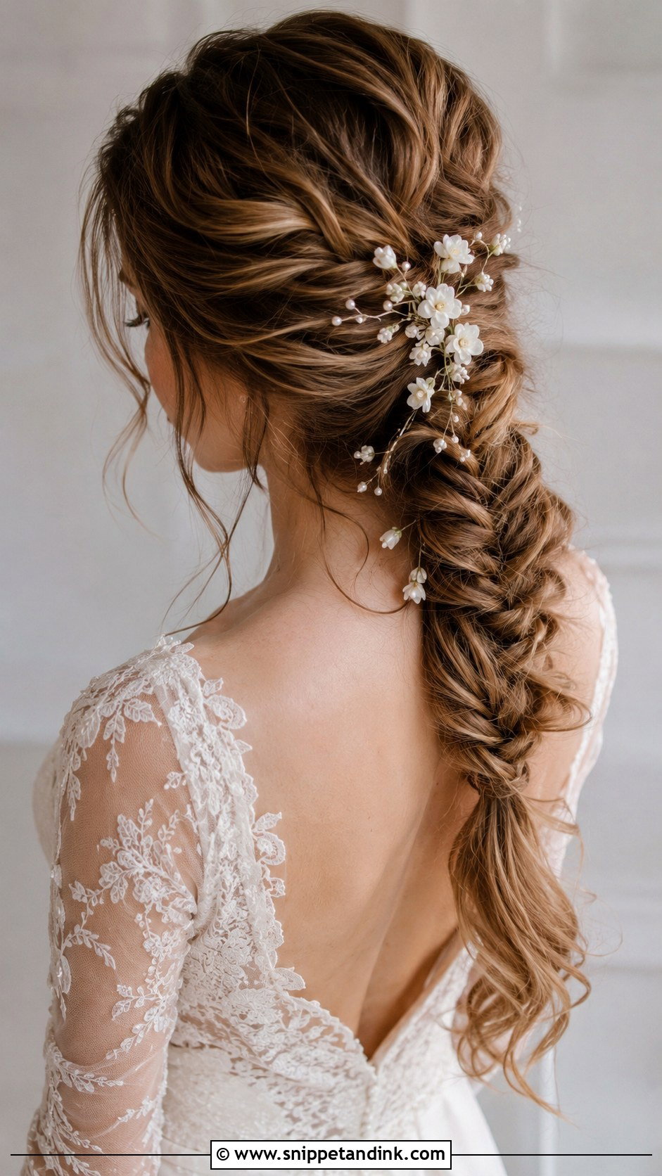 Half Pony With Fishtail Braid - Snippet and Ink - 25 Half Pony Wedding Hairstyles